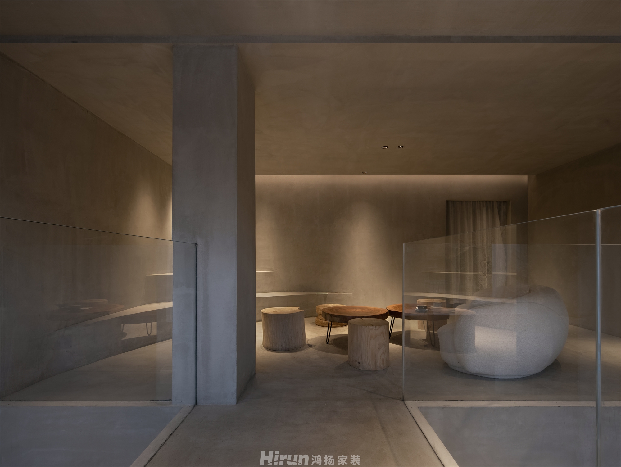 秋露  （品牌體驗店）200㎡雅致現代別墅 裝修案例效果圖-3