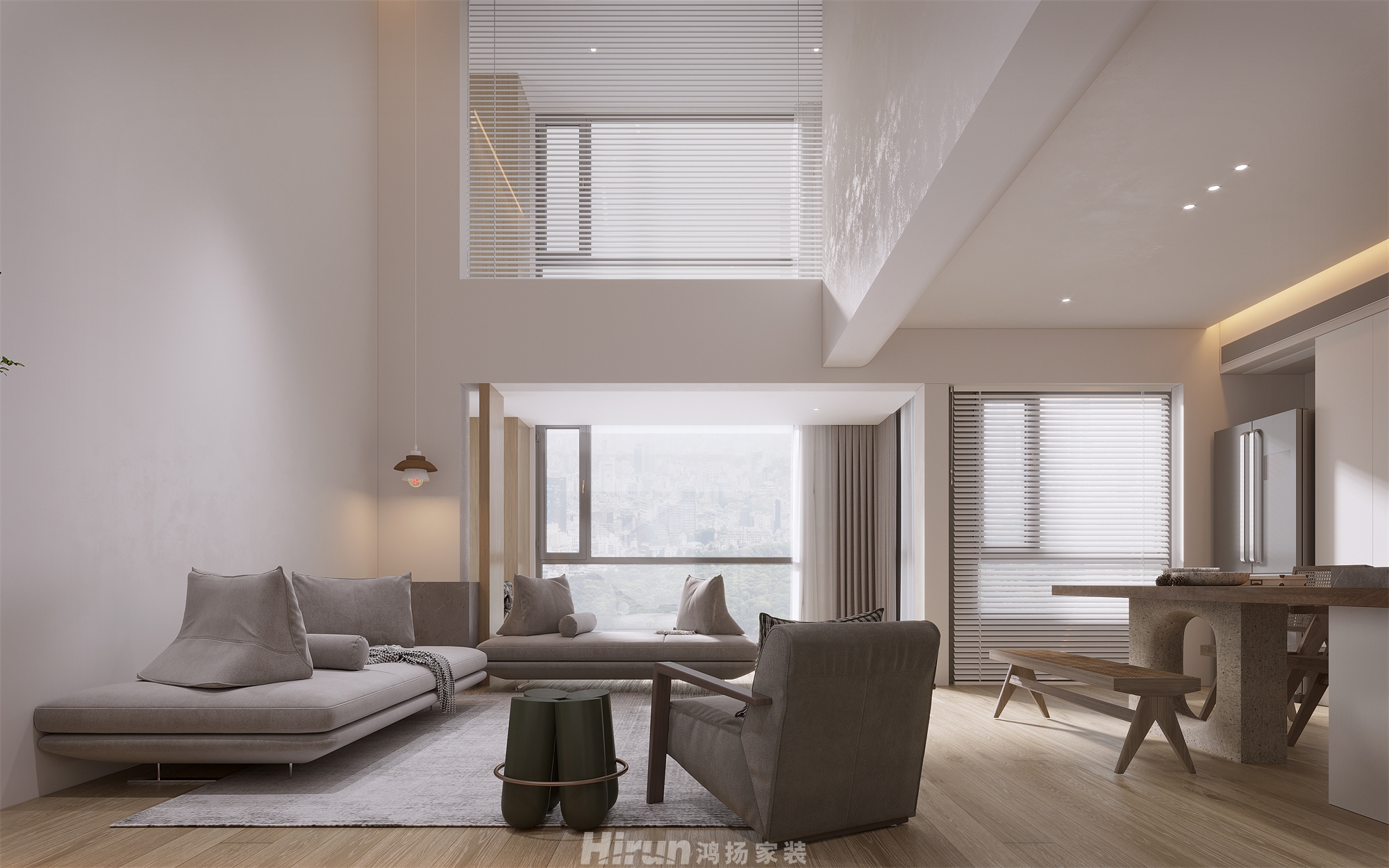 萬科紫臺240㎡北歐之光復式 裝修案例效果圖-12