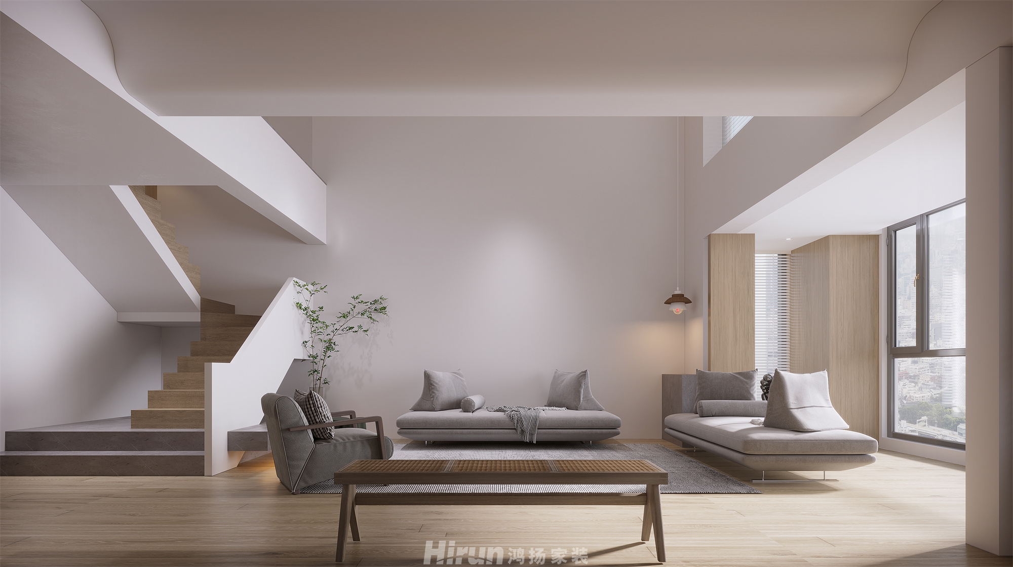 萬科紫臺240㎡北歐之光復式 裝修案例效果圖-7