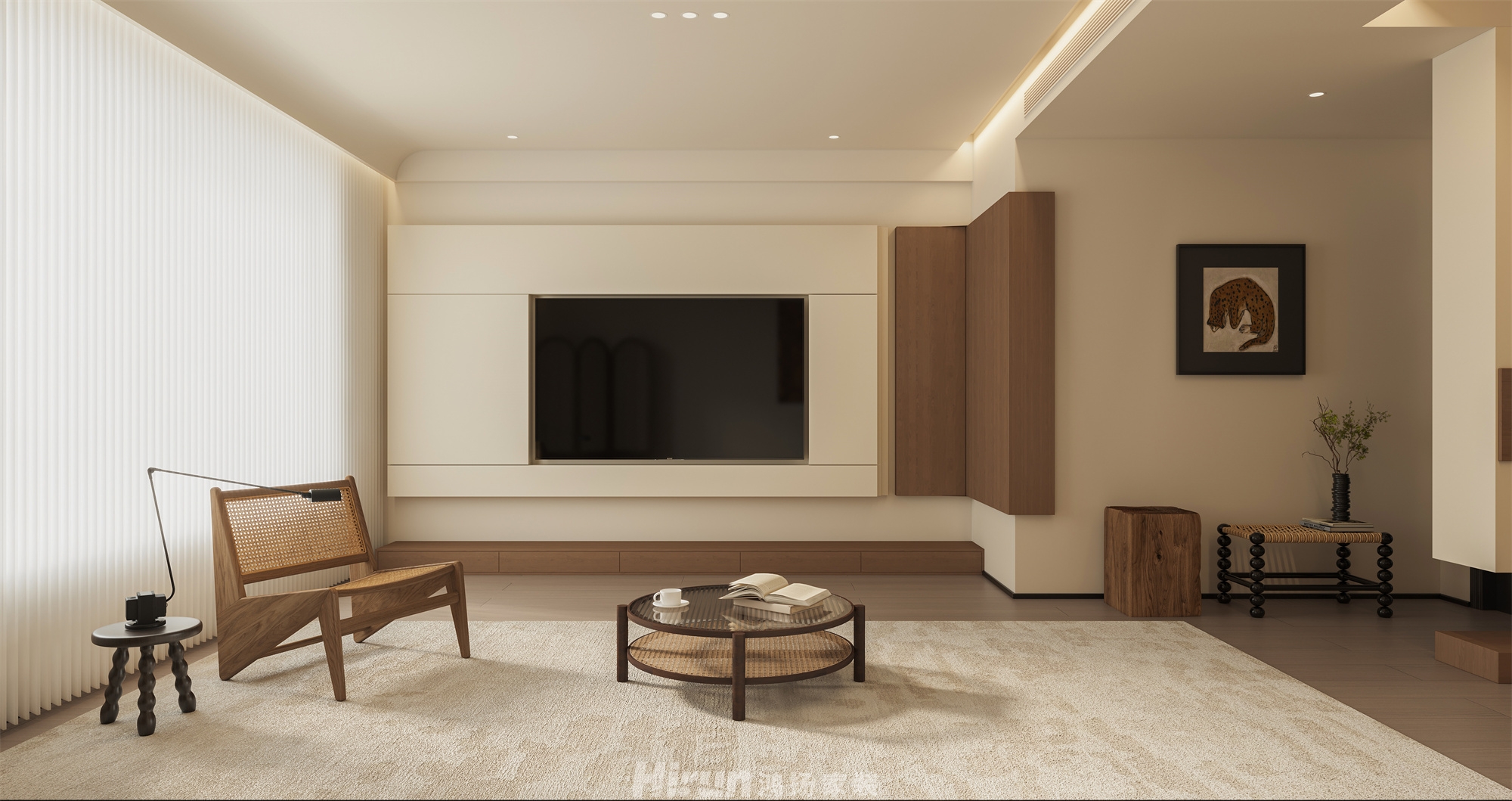 北國風光（舊房改造）120㎡復古風潮三居室 裝修案例效果圖-6