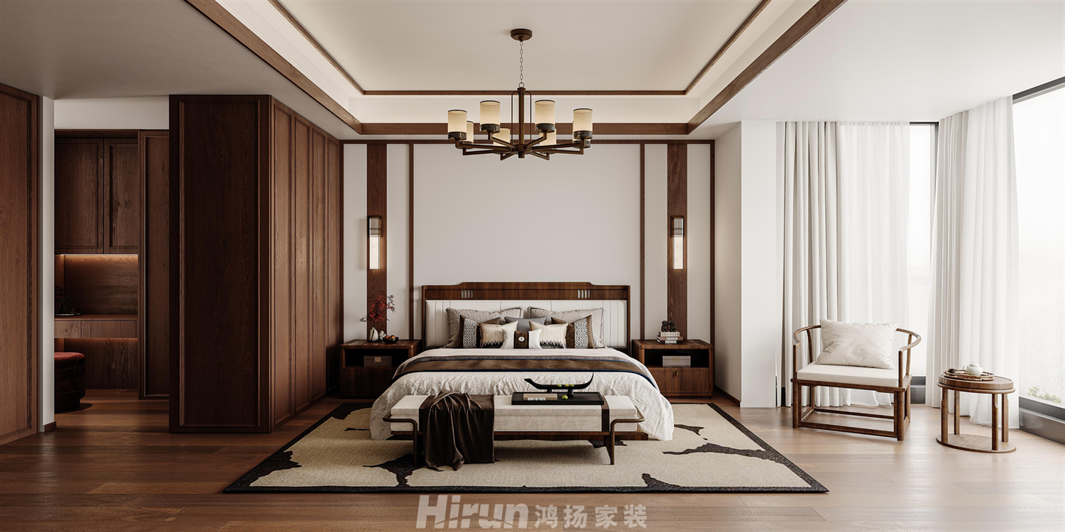 麓湖郡200㎡復合寫意四居室 裝修案例效果圖-1