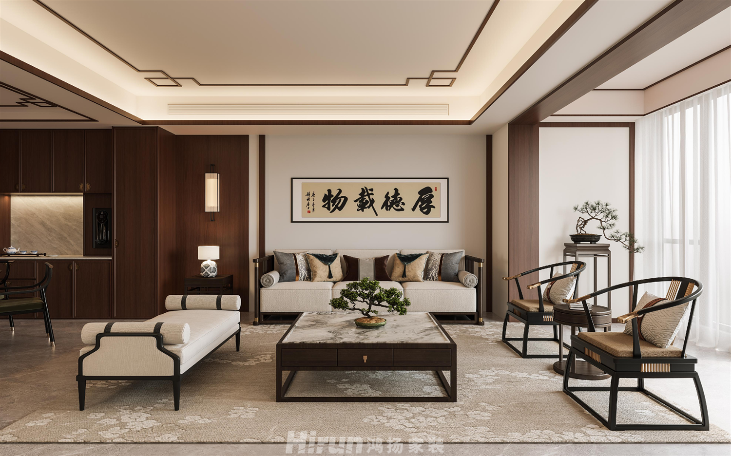 麓湖郡200㎡復合寫意四居室 裝修案例效果圖-12