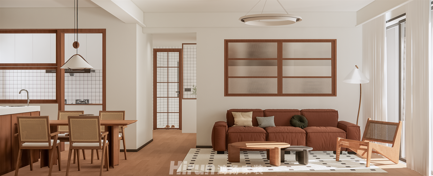 福天藏郡140㎡復古風潮四居室 裝修案例效果圖-6