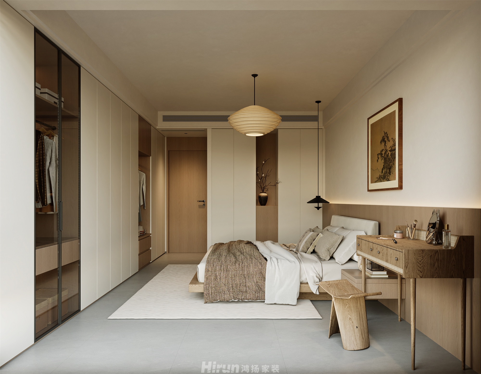 建發玖洲觀瀾170㎡意境東方復式 裝修案例效果圖-3