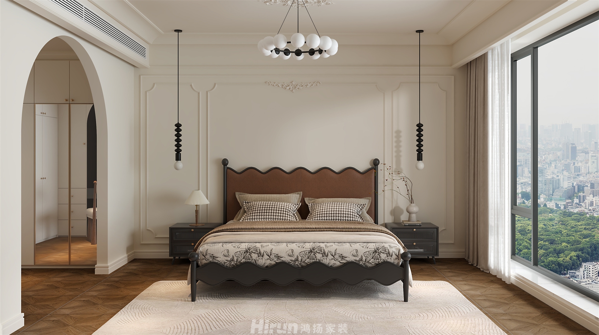 建發(fā)玖洲·觀瀾213㎡復(fù)古風潮大平層 裝修案例效果圖-5