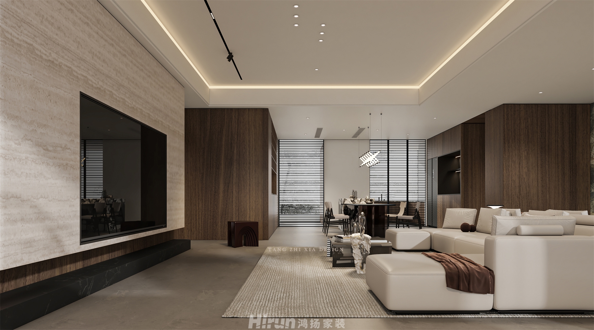 天城上和珺230㎡雅致現代大平層 裝修案例效果圖-3