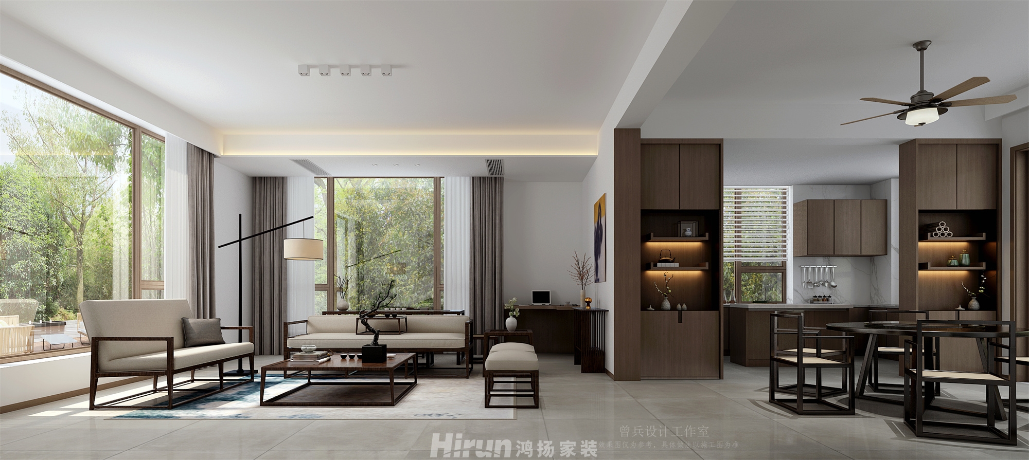 同升湖300㎡寫意木構別墅 裝修案例效果圖-3