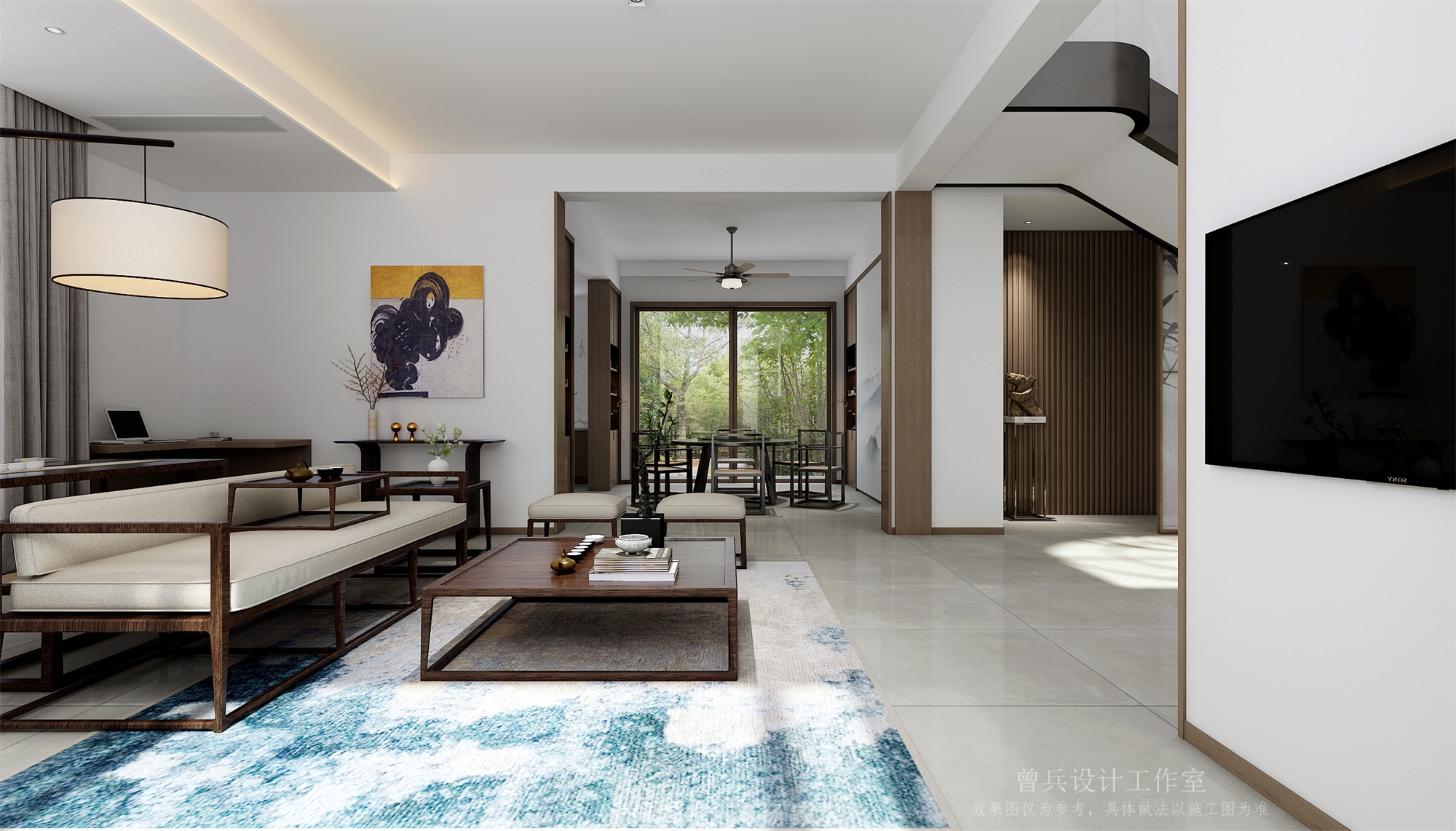 同升湖300㎡寫意木構別墅 裝修案例效果圖-5