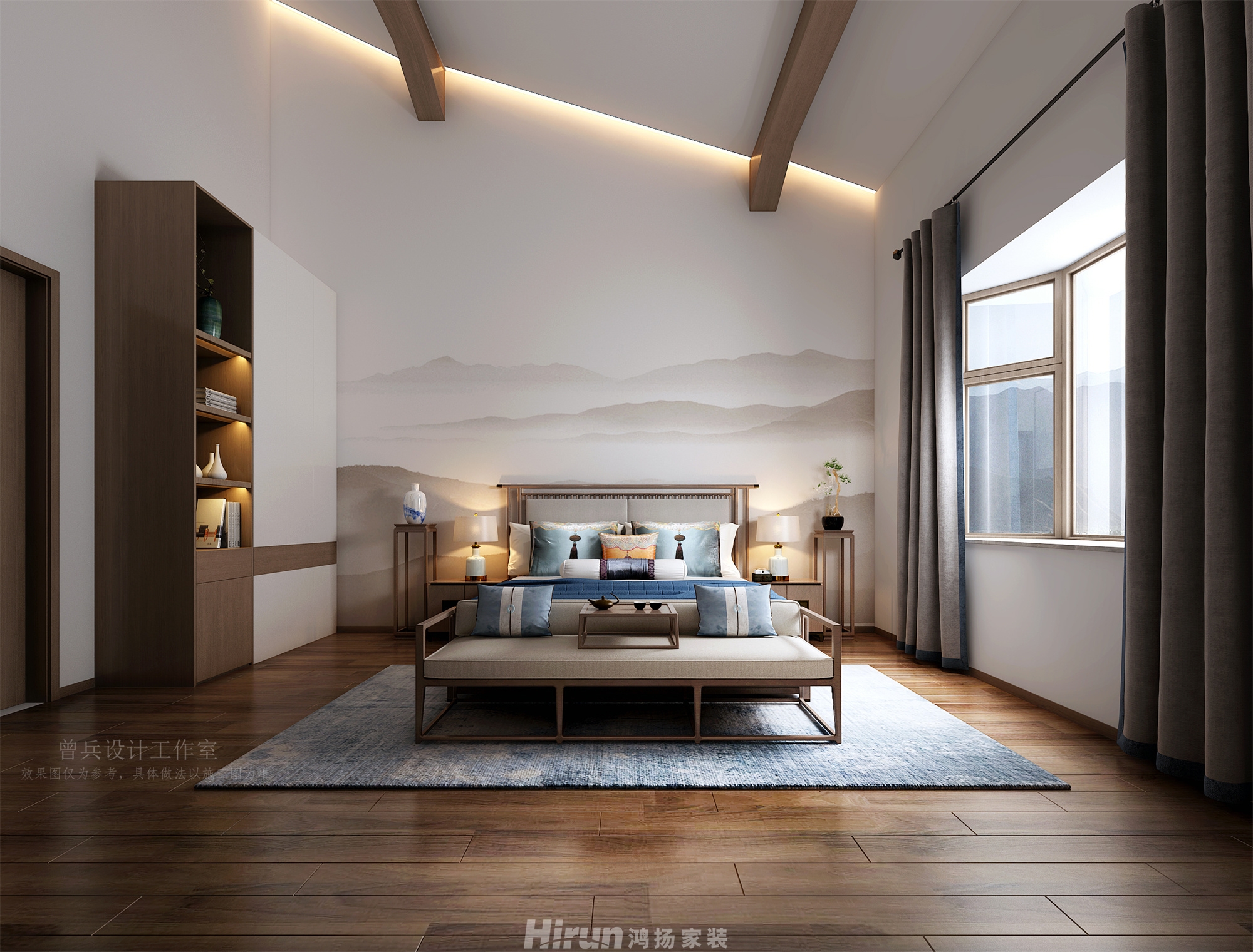 同升湖300㎡寫意木構別墅 裝修案例效果圖-6