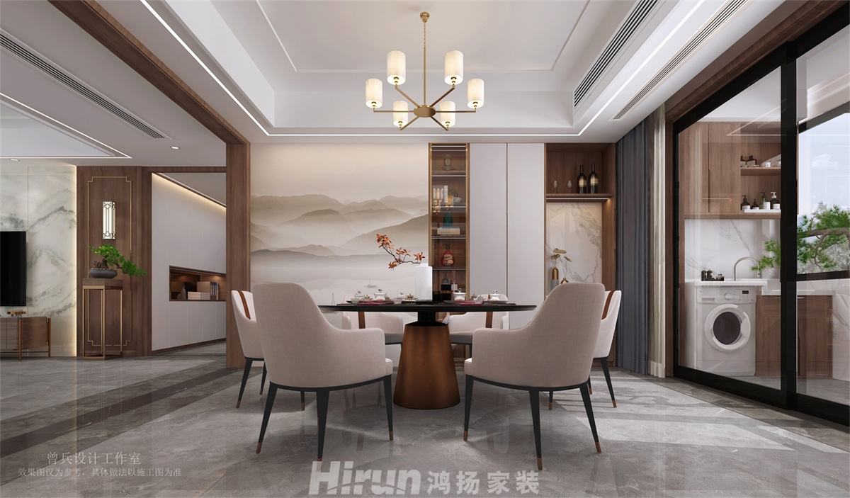 湘江壹號160㎡復合寫意四居室 裝修案例效果圖-2