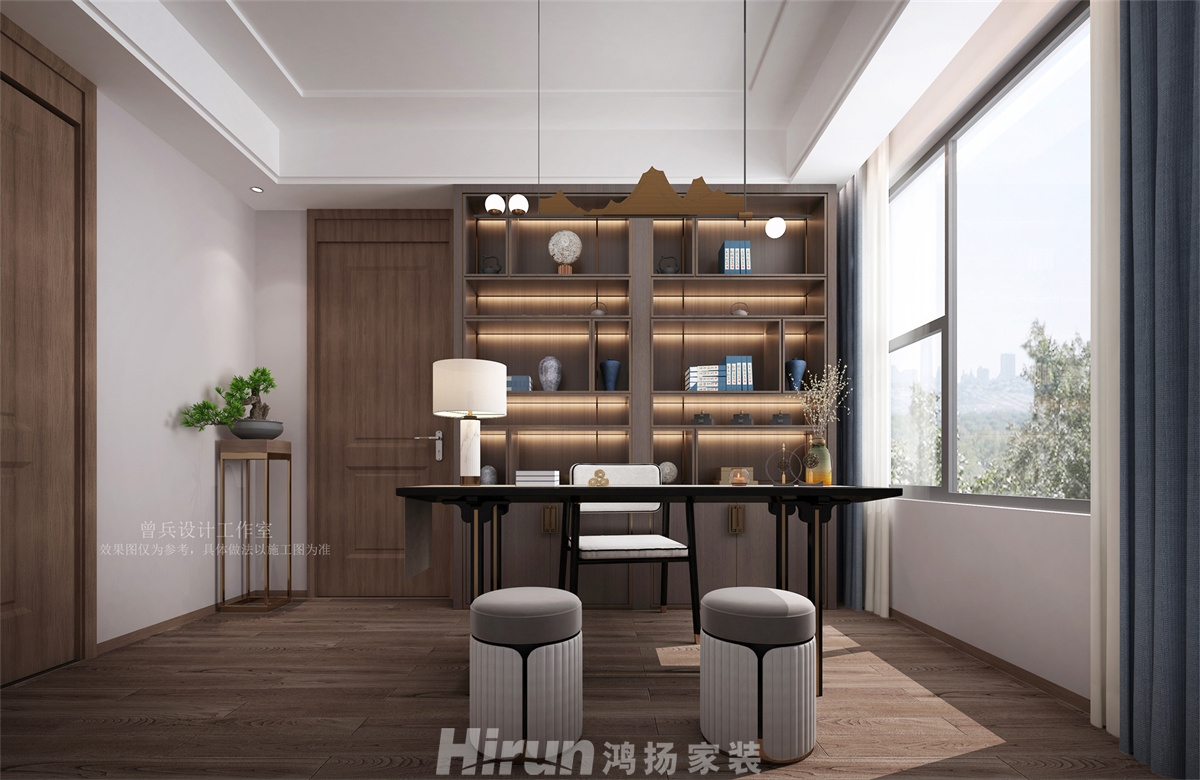 湘江壹號160㎡復合寫意四居室 裝修案例效果圖-4