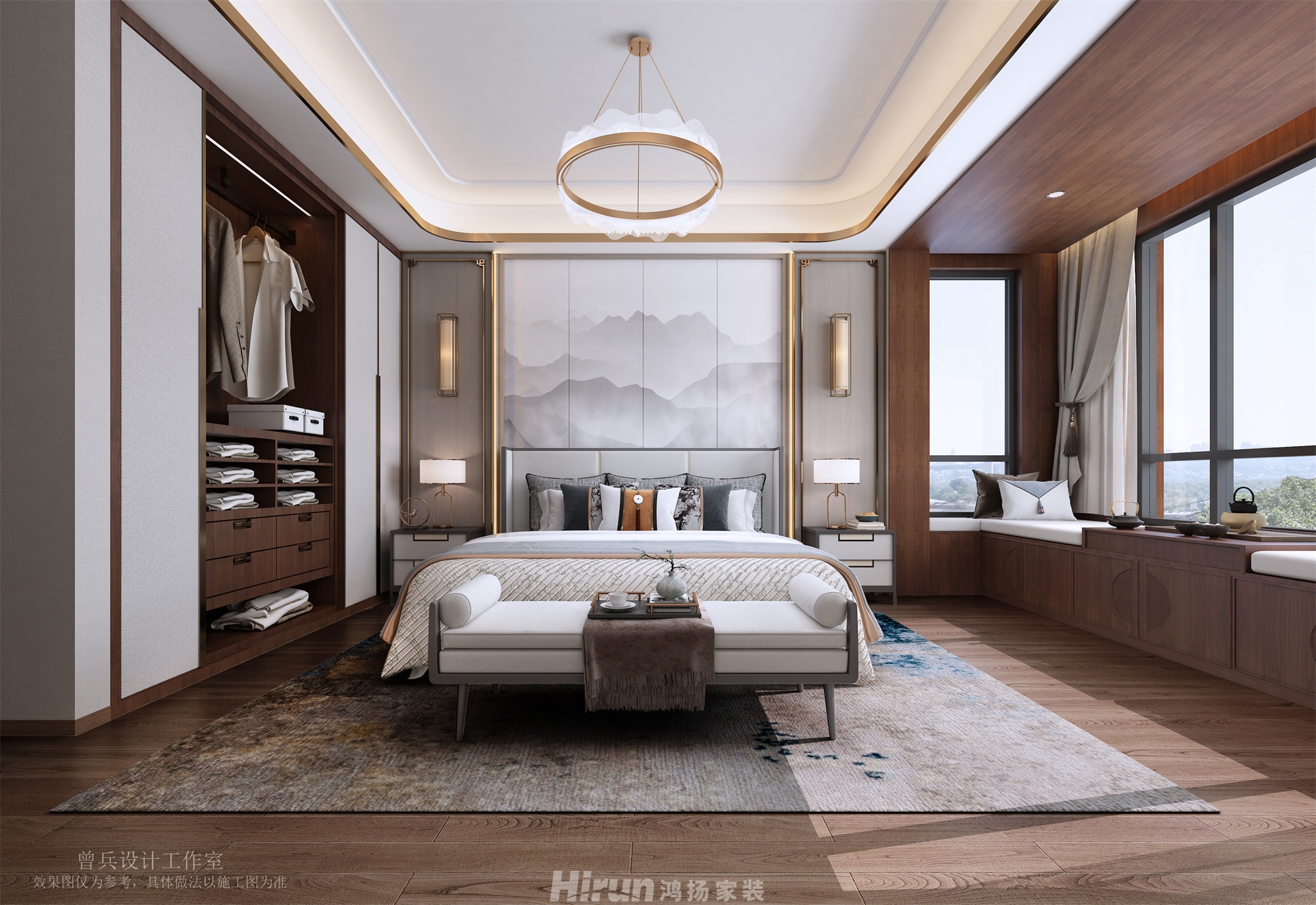 鑫遠紫樾香山220㎡復合寫意復式 裝修案例效果圖-6