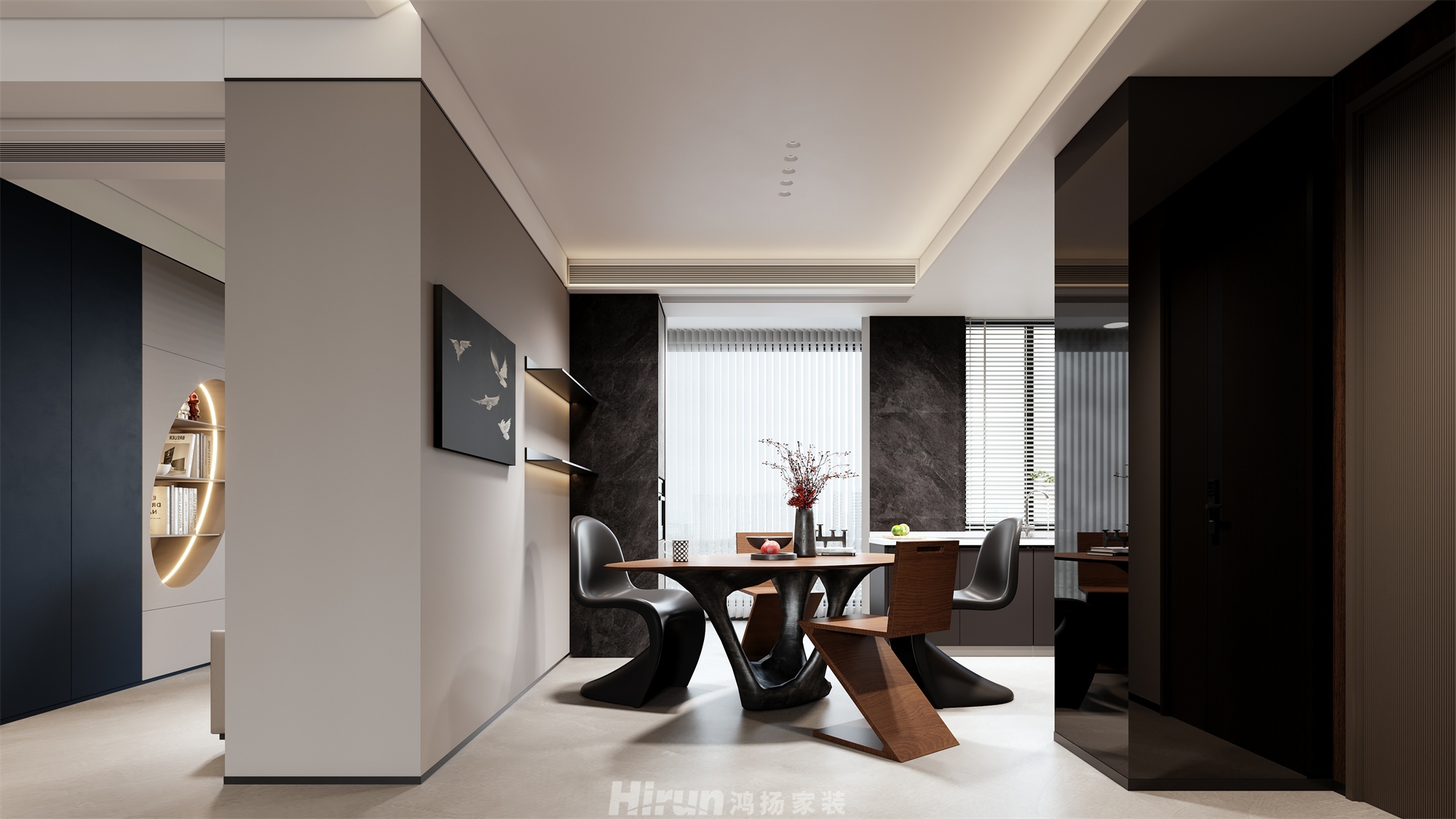 北辰三角洲135㎡雅致現(xiàn)代三居室 裝修案例效果圖-1