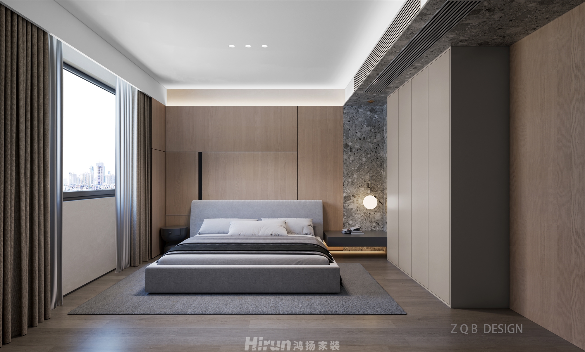 富興時代210㎡雅致現代四居室 裝修案例效果圖-3