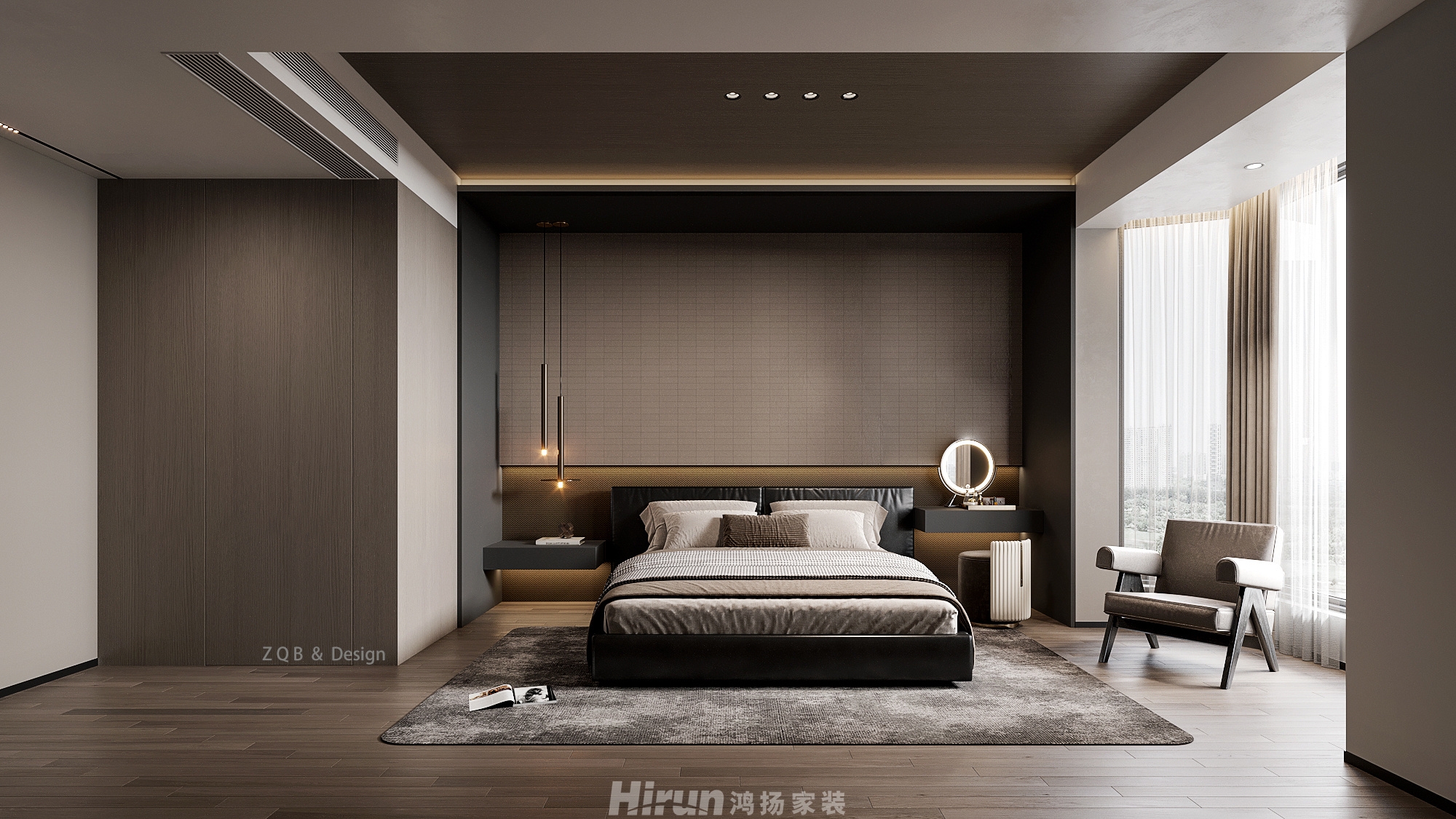 富興時代210㎡雅致現代四居室 裝修案例效果圖-4