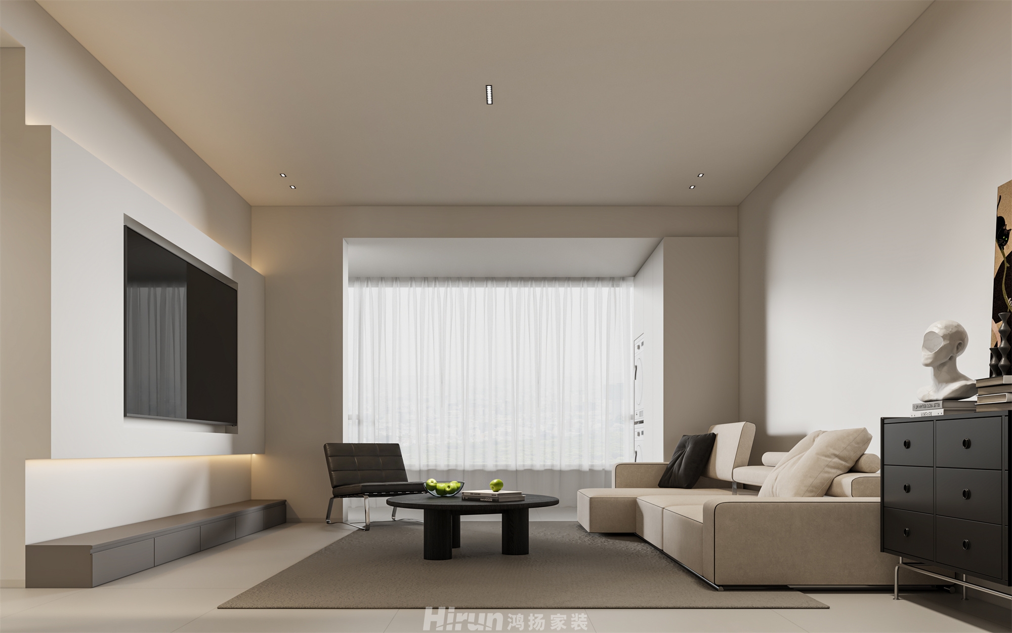 北大資源-理想家園140㎡雅致現(xiàn)代四居室 裝修案例效果圖-4