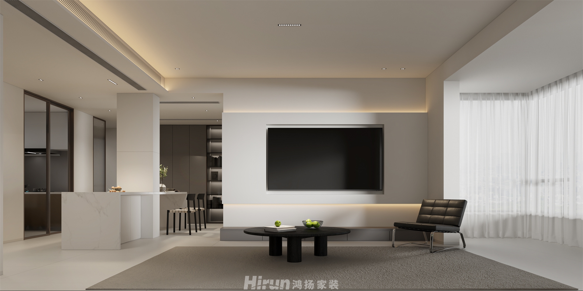 北大資源-理想家園140㎡雅致現(xiàn)代四居室 裝修案例效果圖-2