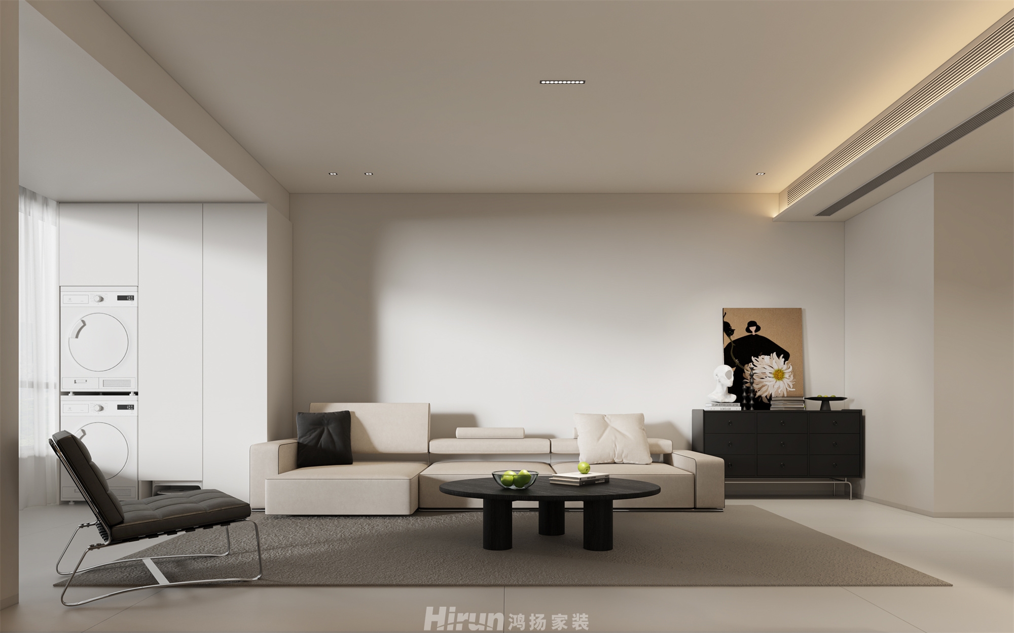 北大資源-理想家園140㎡雅致現(xiàn)代四居室 裝修案例效果圖-3