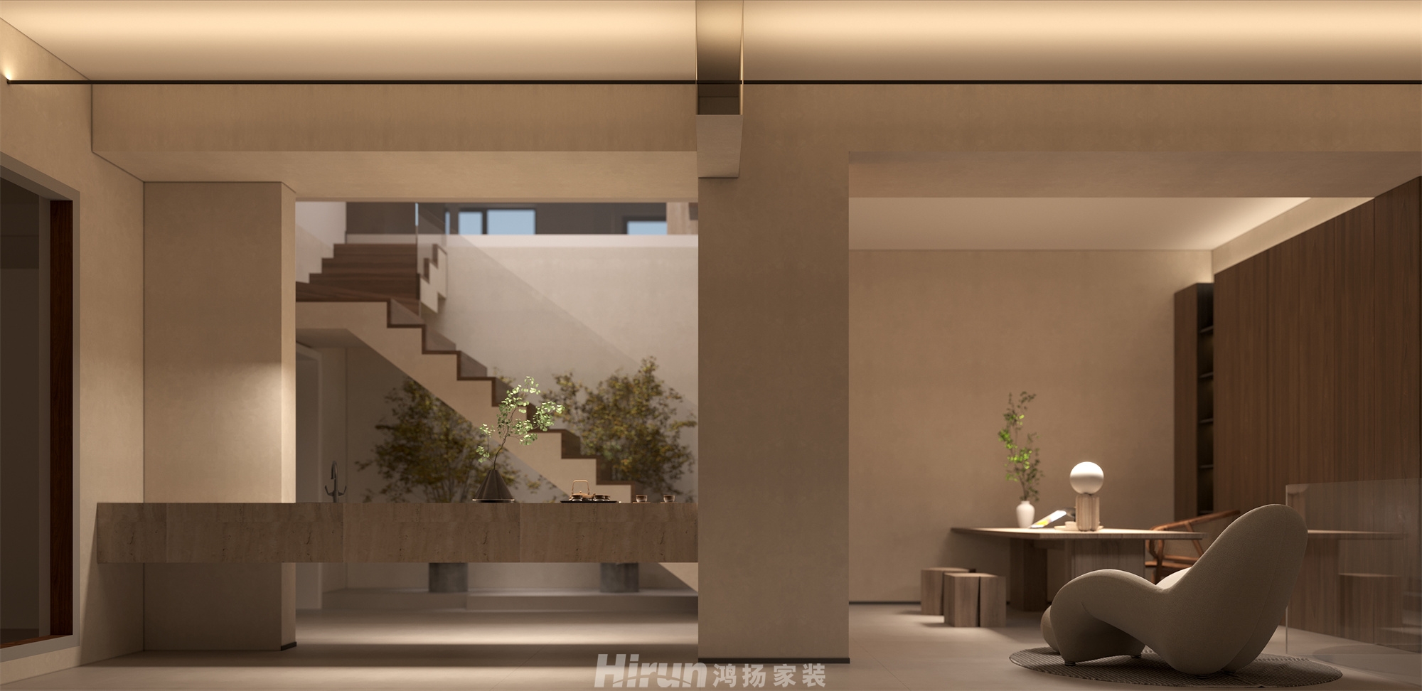 恒大半山悅府240㎡北歐之光復式 裝修案例效果圖-3