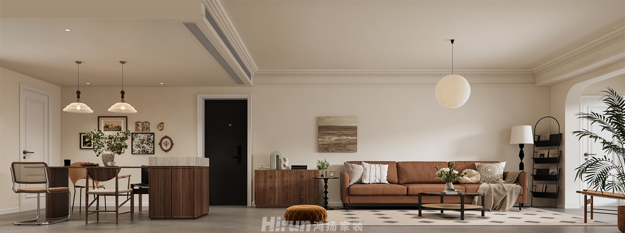 建發(fā)玖洲和璽140㎡復(fù)古風(fēng)潮四居室 裝修案例效果圖-3