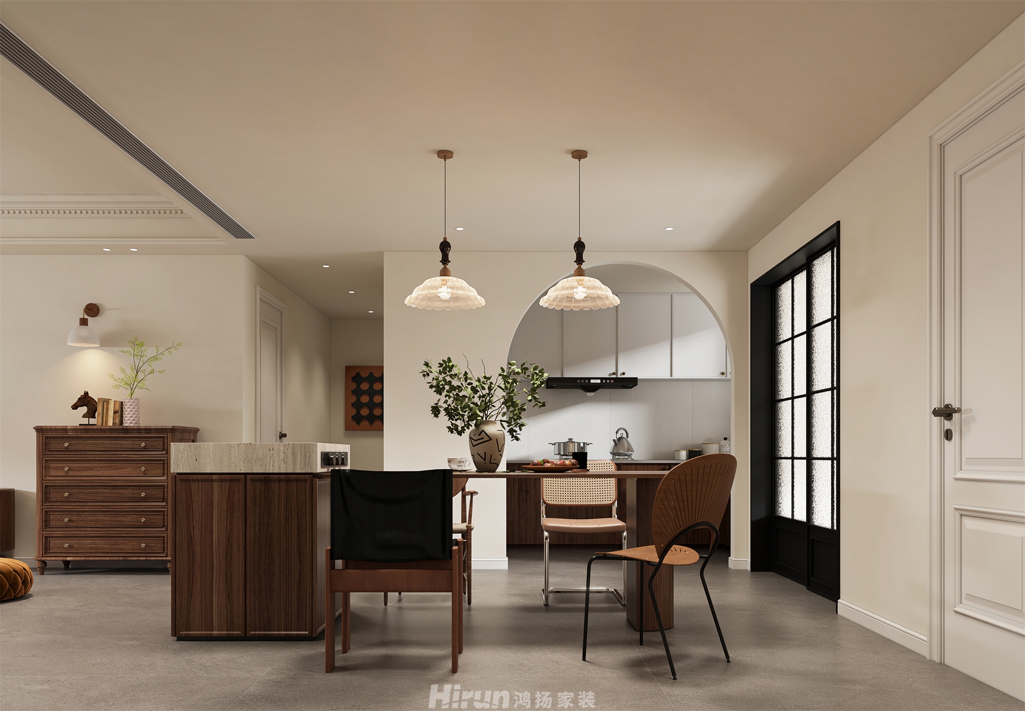 建發(fā)玖洲和璽140㎡復(fù)古風(fēng)潮四居室 裝修案例效果圖-5