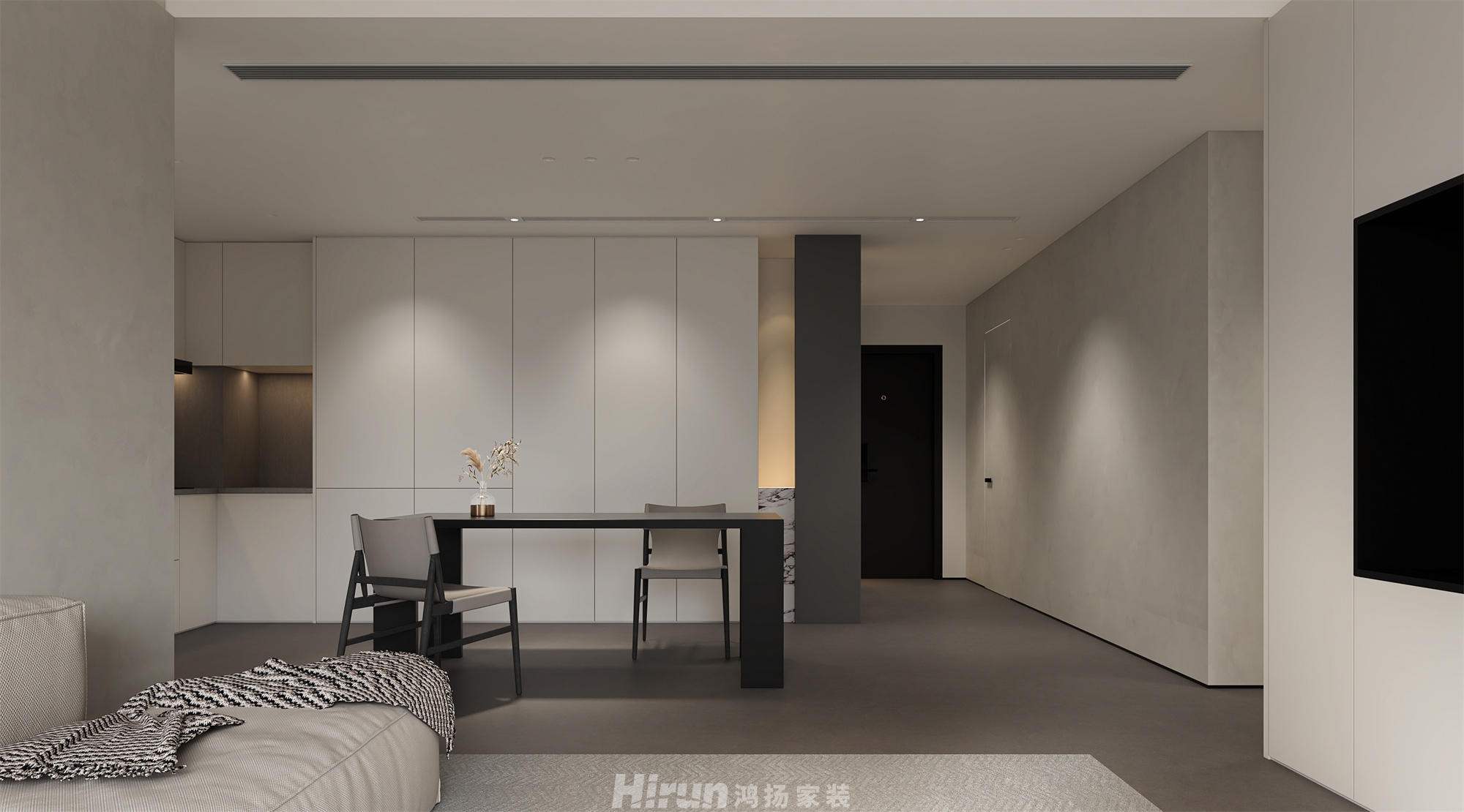 南山雍江匯120㎡雅致現代三居室 裝修案例效果圖-1