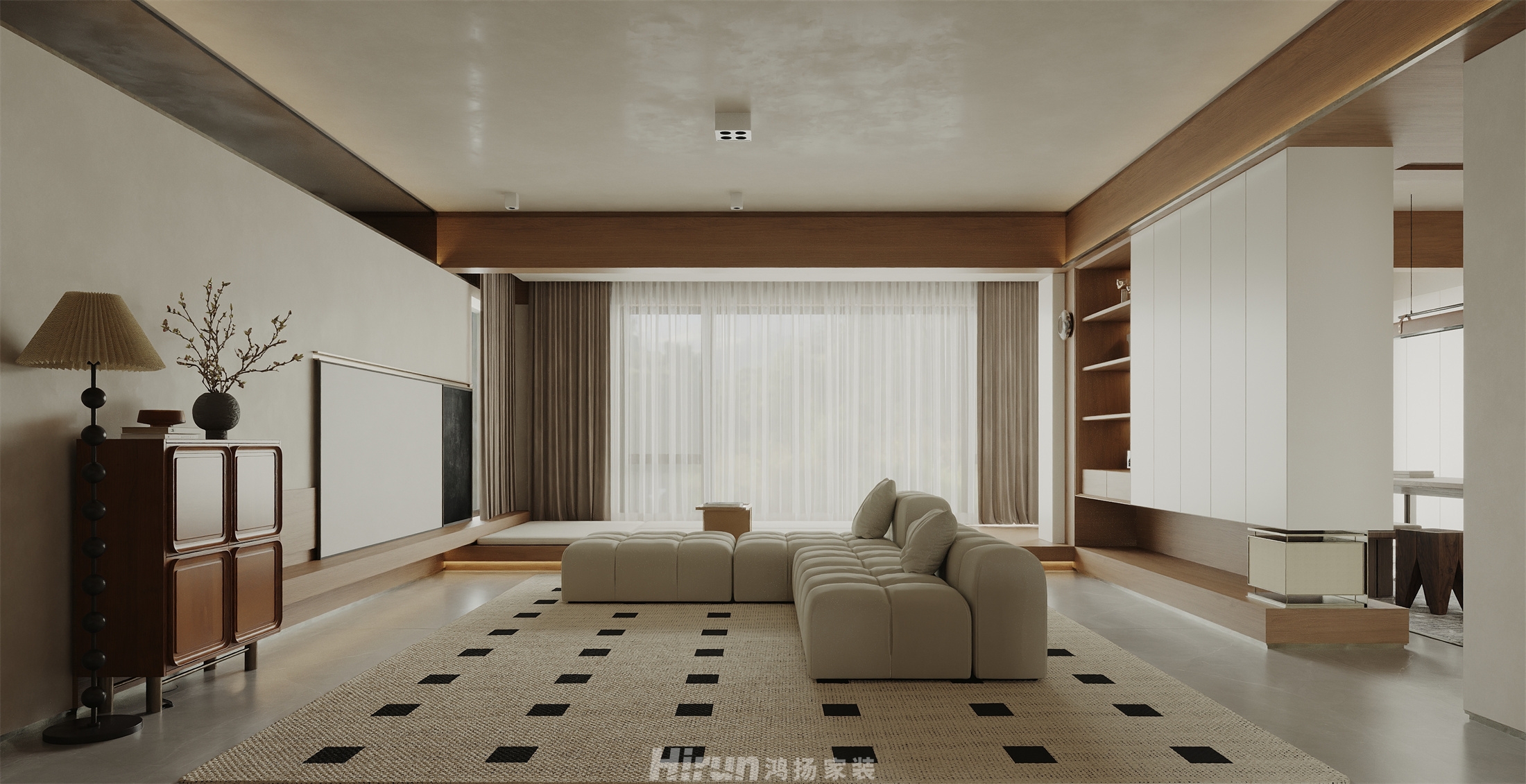 洋湖映193㎡復古風潮大平層 裝修案例效果圖-6