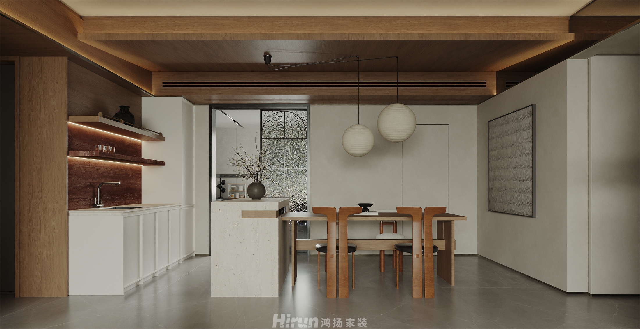 洋湖映193㎡復古風潮大平層 裝修案例效果圖-12