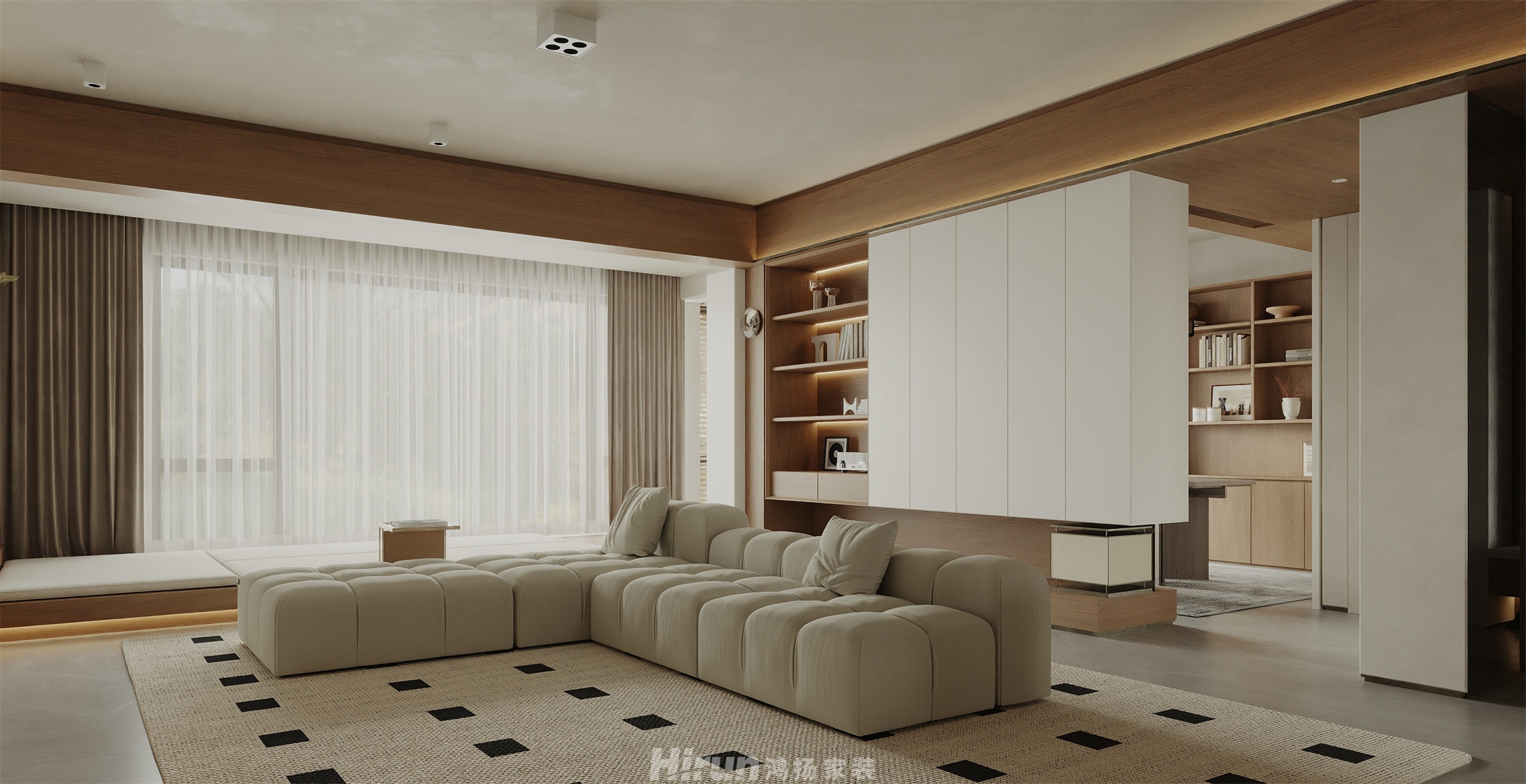 洋湖映193㎡復古風潮大平層 裝修案例效果圖-11