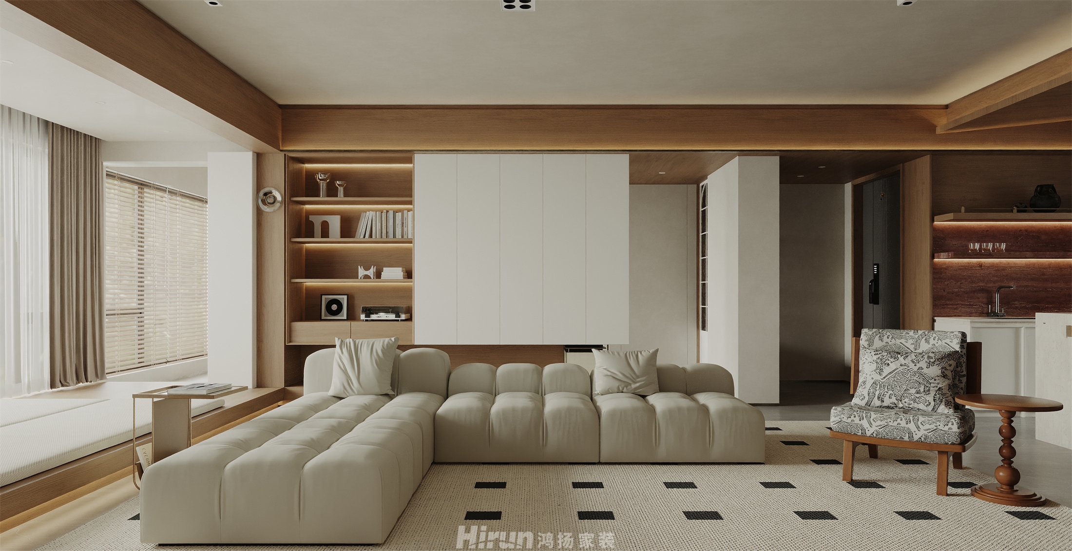 洋湖映193㎡復古風潮大平層 裝修案例效果圖-10