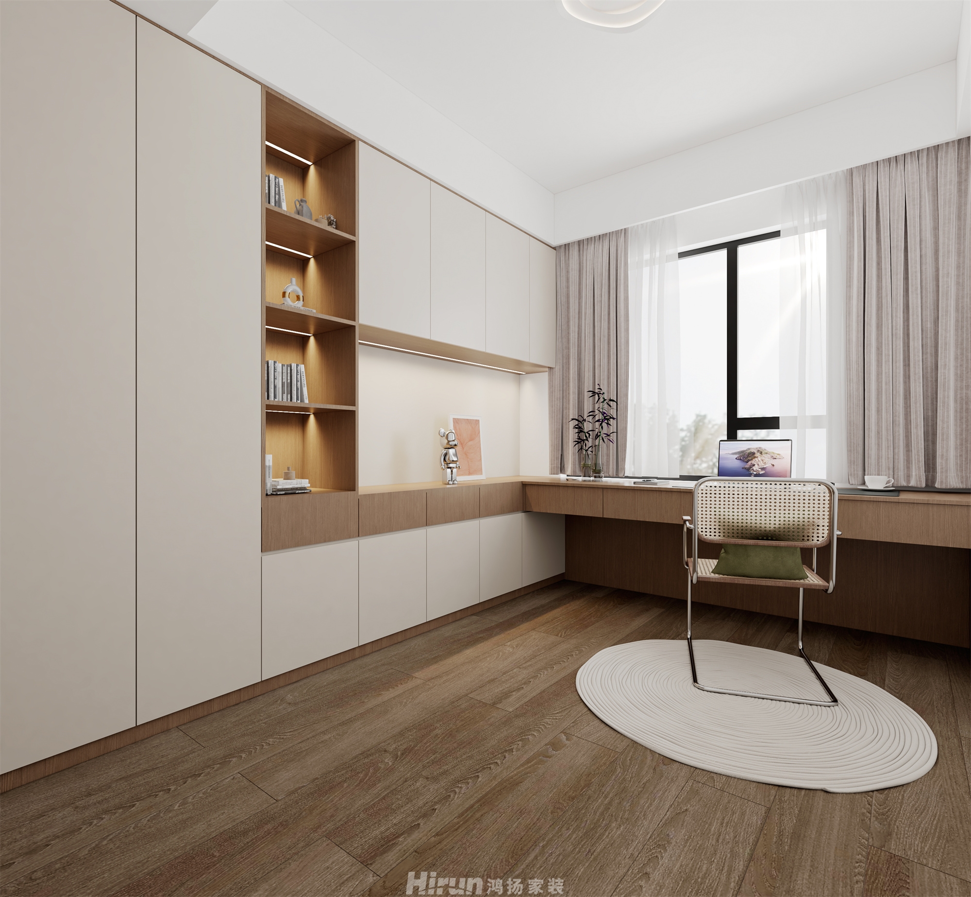 岳麓青城160㎡雅致現(xiàn)代四居室 裝修案例效果圖-5