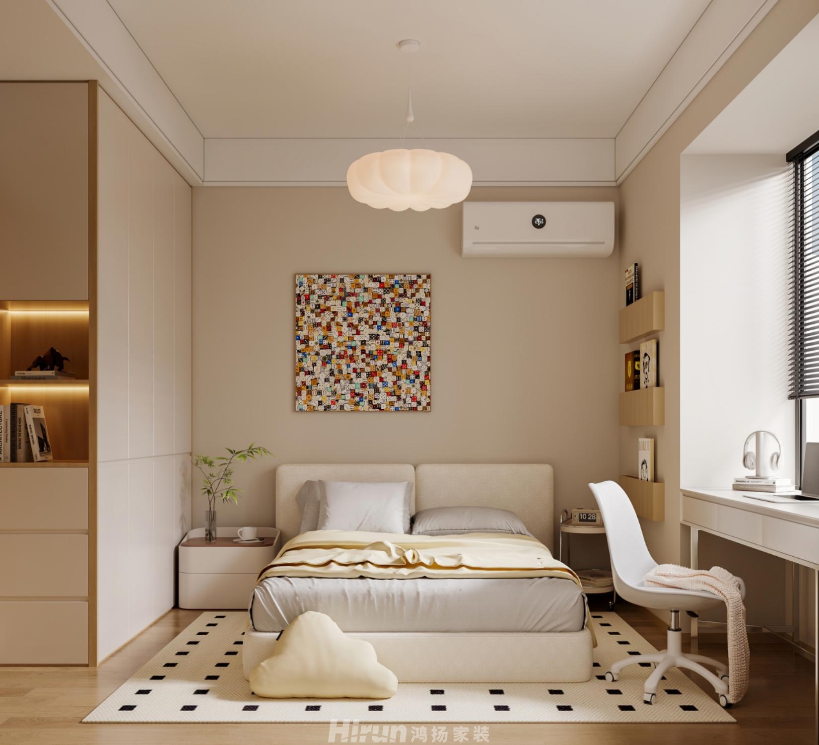 公園央著150㎡北歐之光四居室 裝修案例效果圖-1