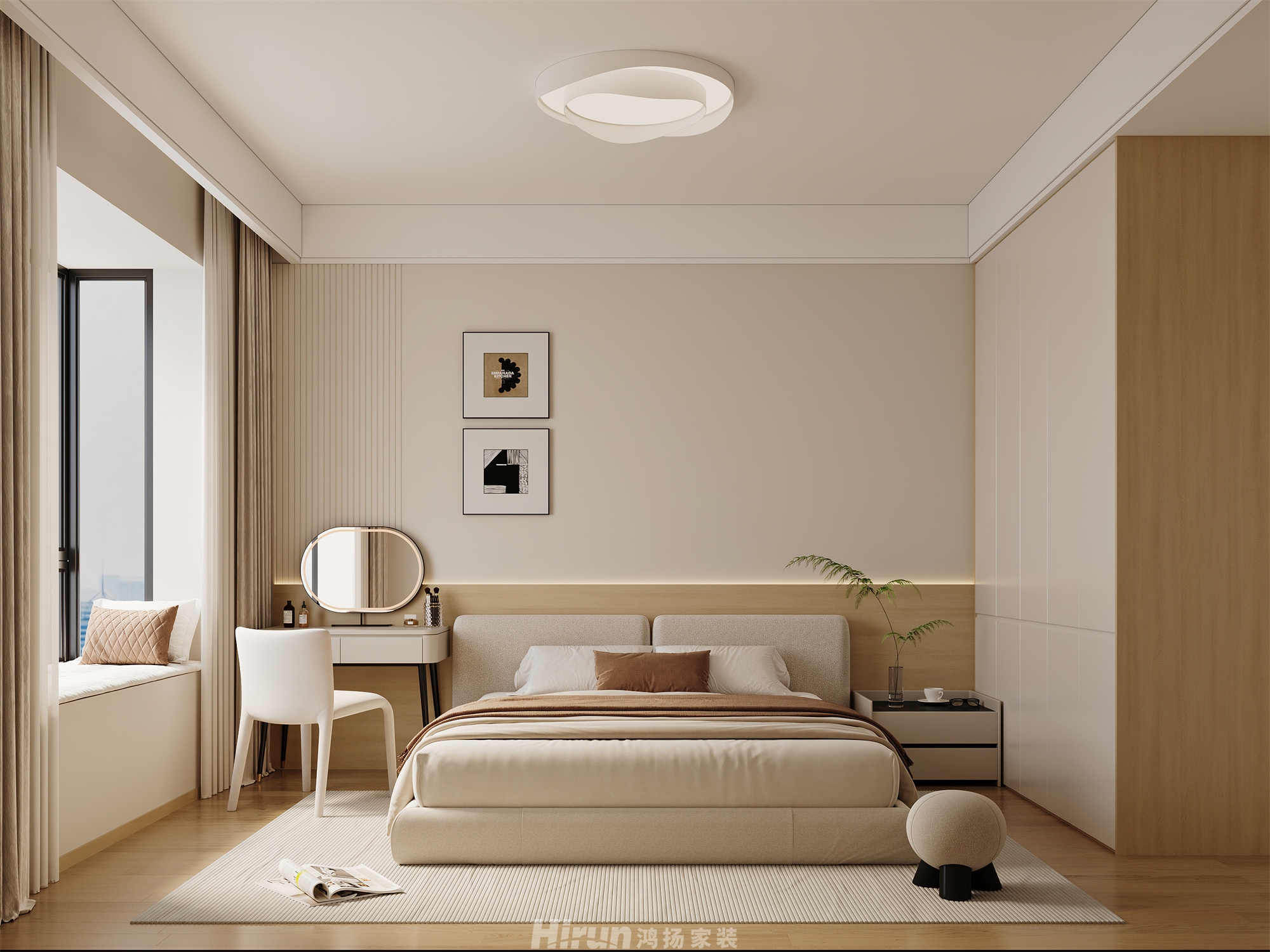 公園央著150㎡北歐之光四居室 裝修案例效果圖-9