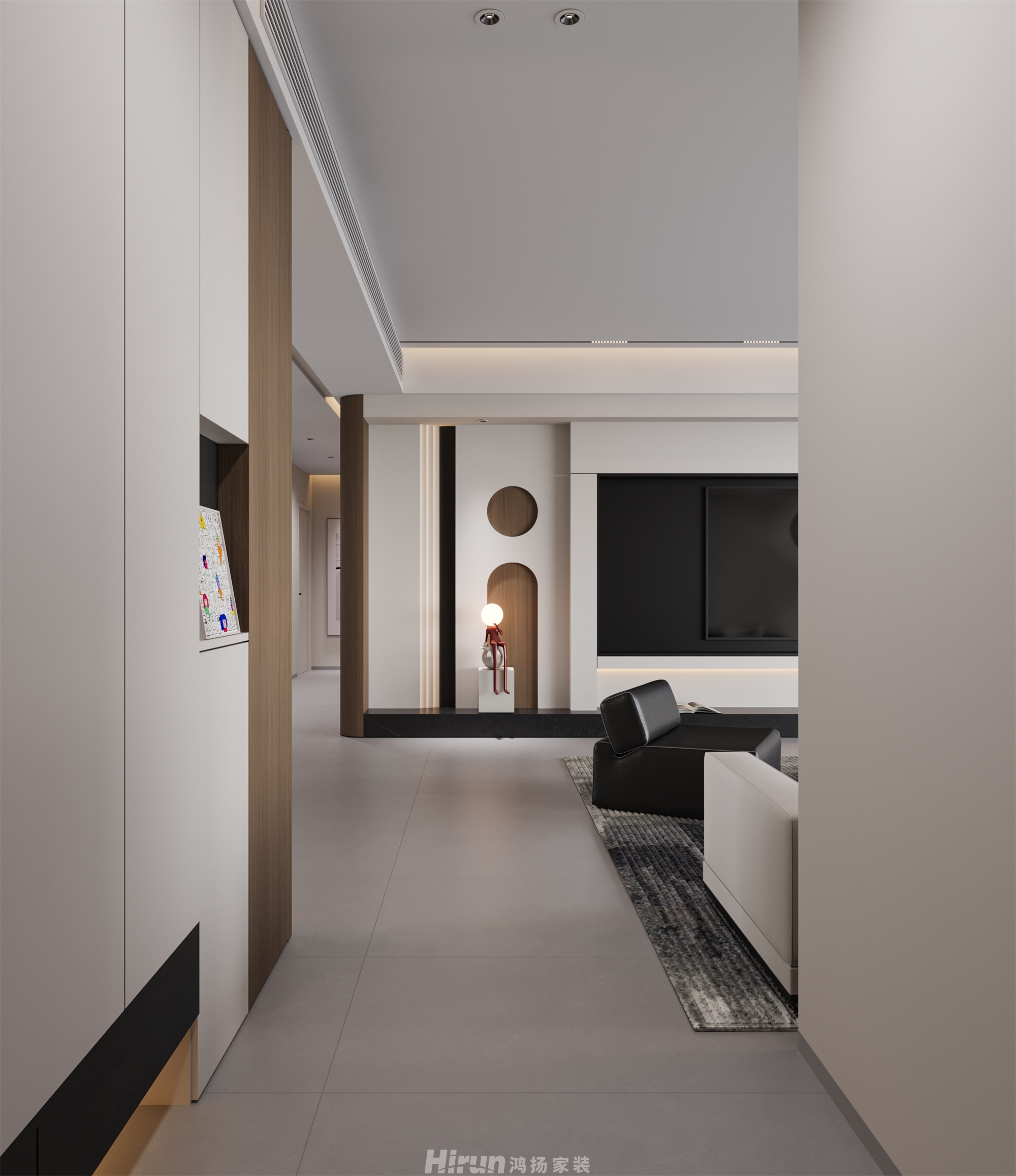 公園央著206㎡雅致現代大平層 裝修案例效果圖-9