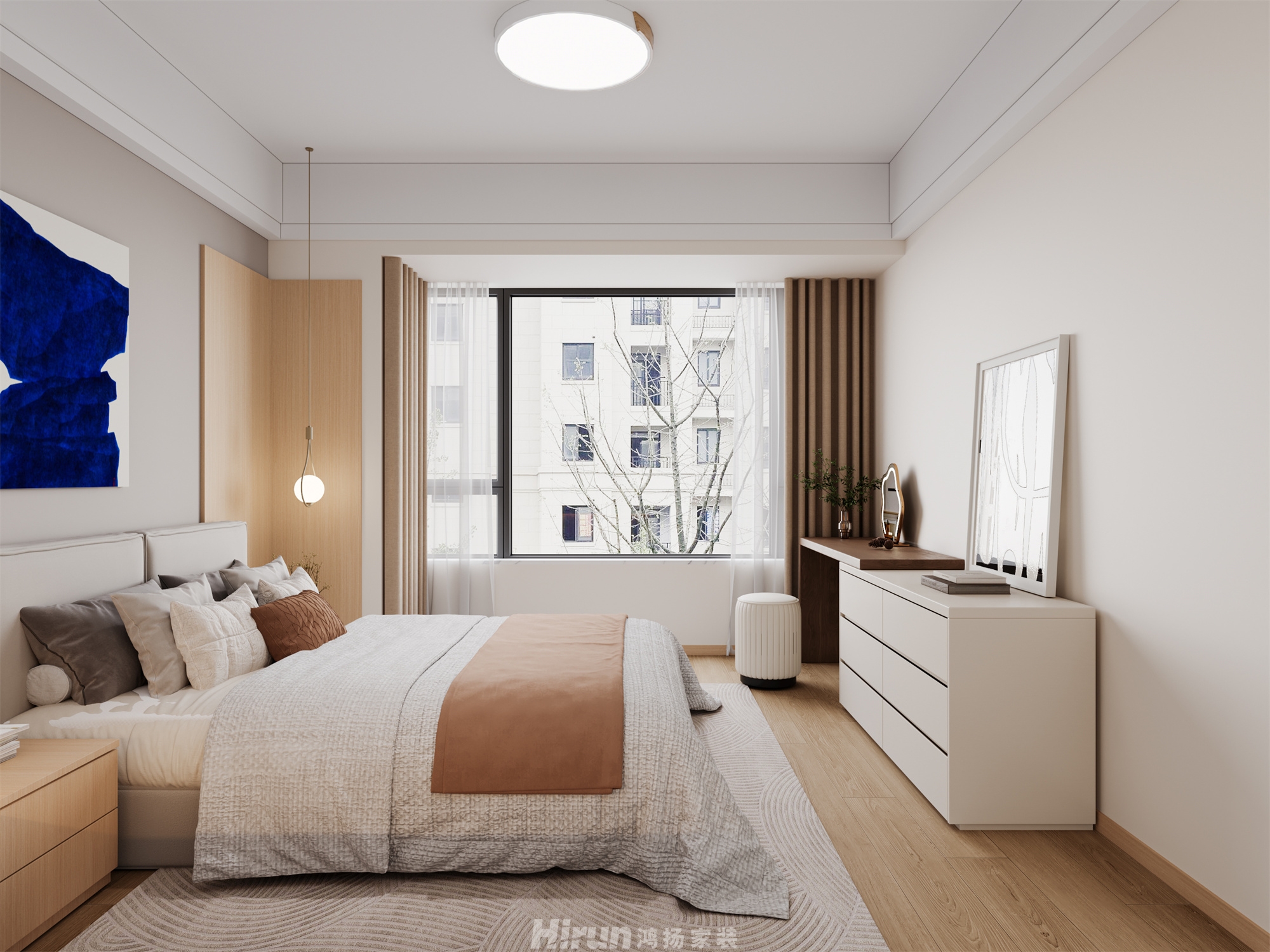 法院家屬樓137㎡北歐之光四居室 裝修案例效果圖-7