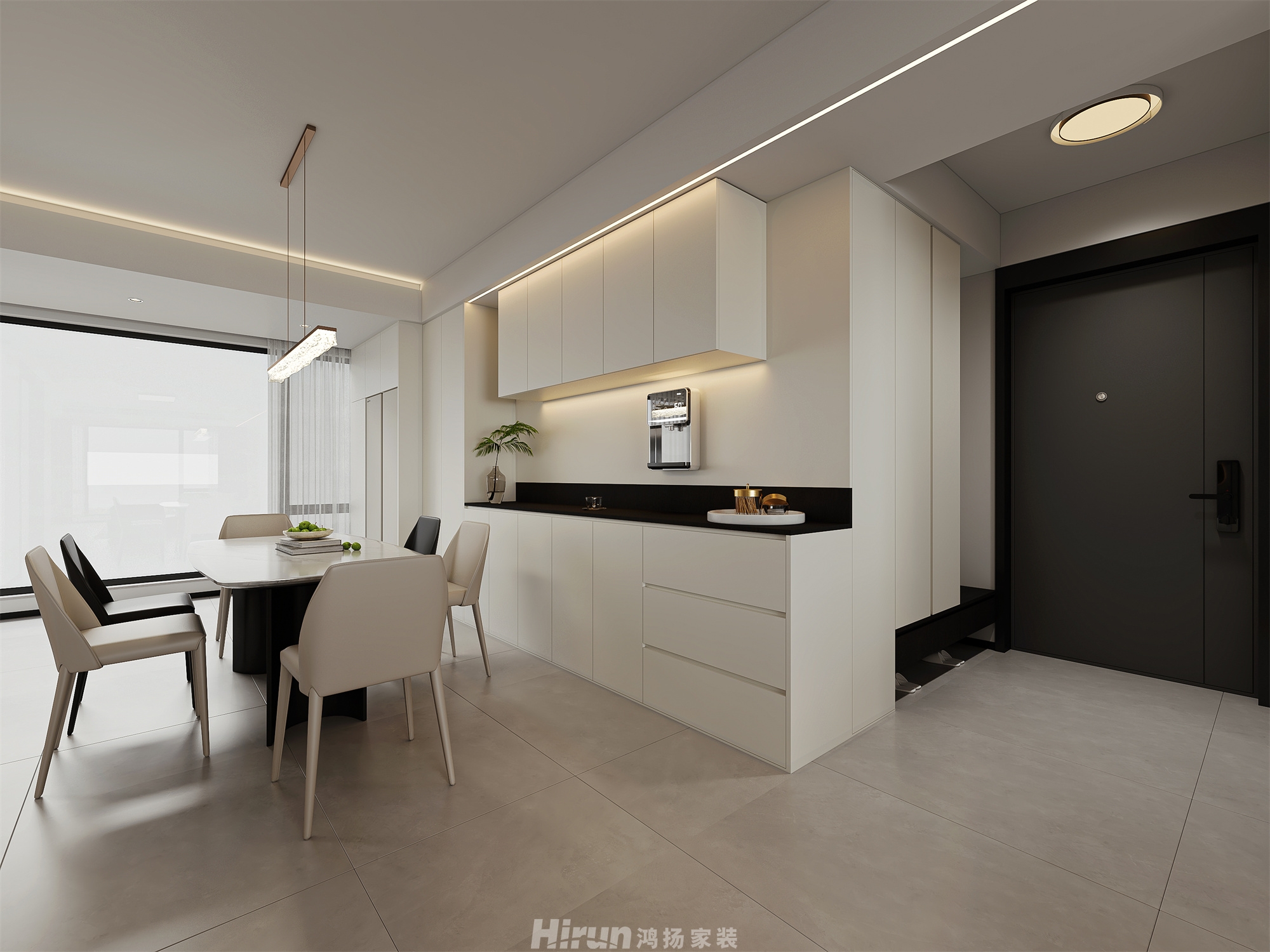 懷熙府紫宸苑163㎡雅致現代四居室 裝修案例效果圖-2