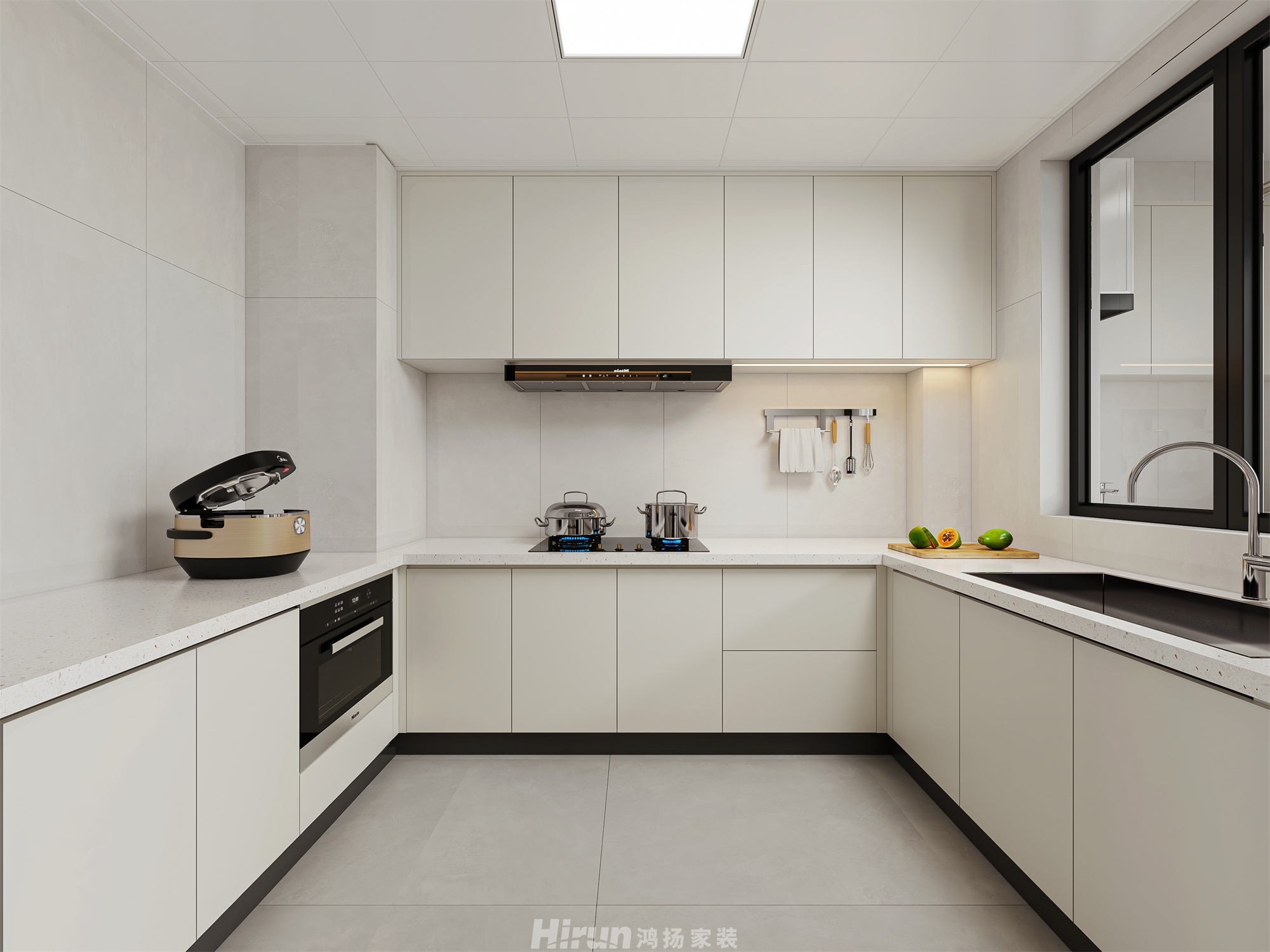 懷熙府紫宸苑163㎡雅致現代四居室 裝修案例效果圖-1