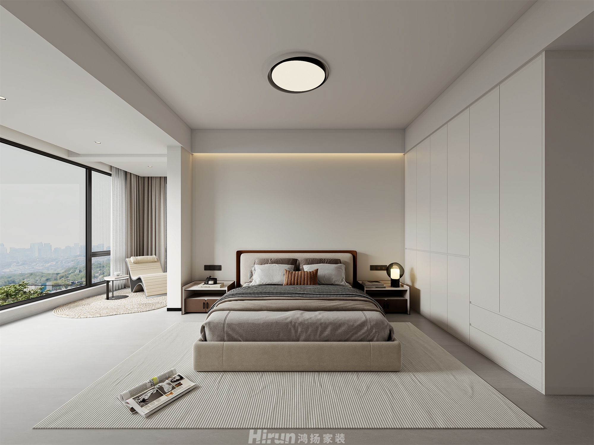 懷熙府紫宸苑163㎡雅致現代四居室 裝修案例效果圖-4