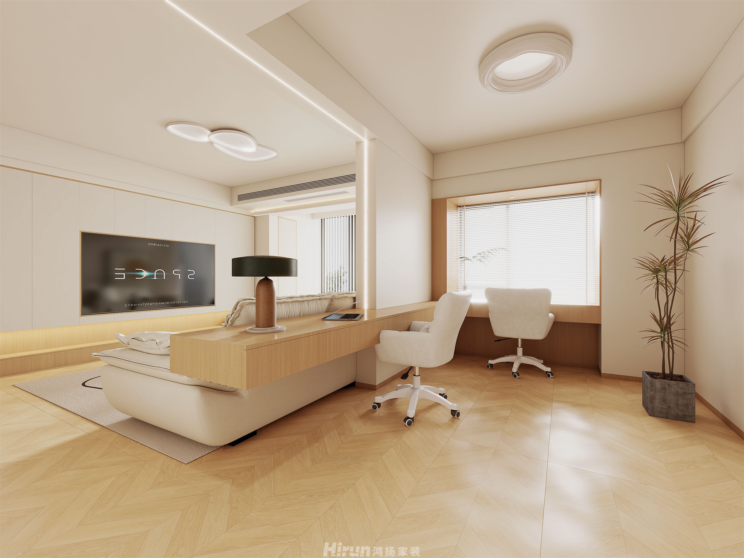 岳麓歐城3期依云堡136㎡北歐之光四居室 裝修案例效果圖-3