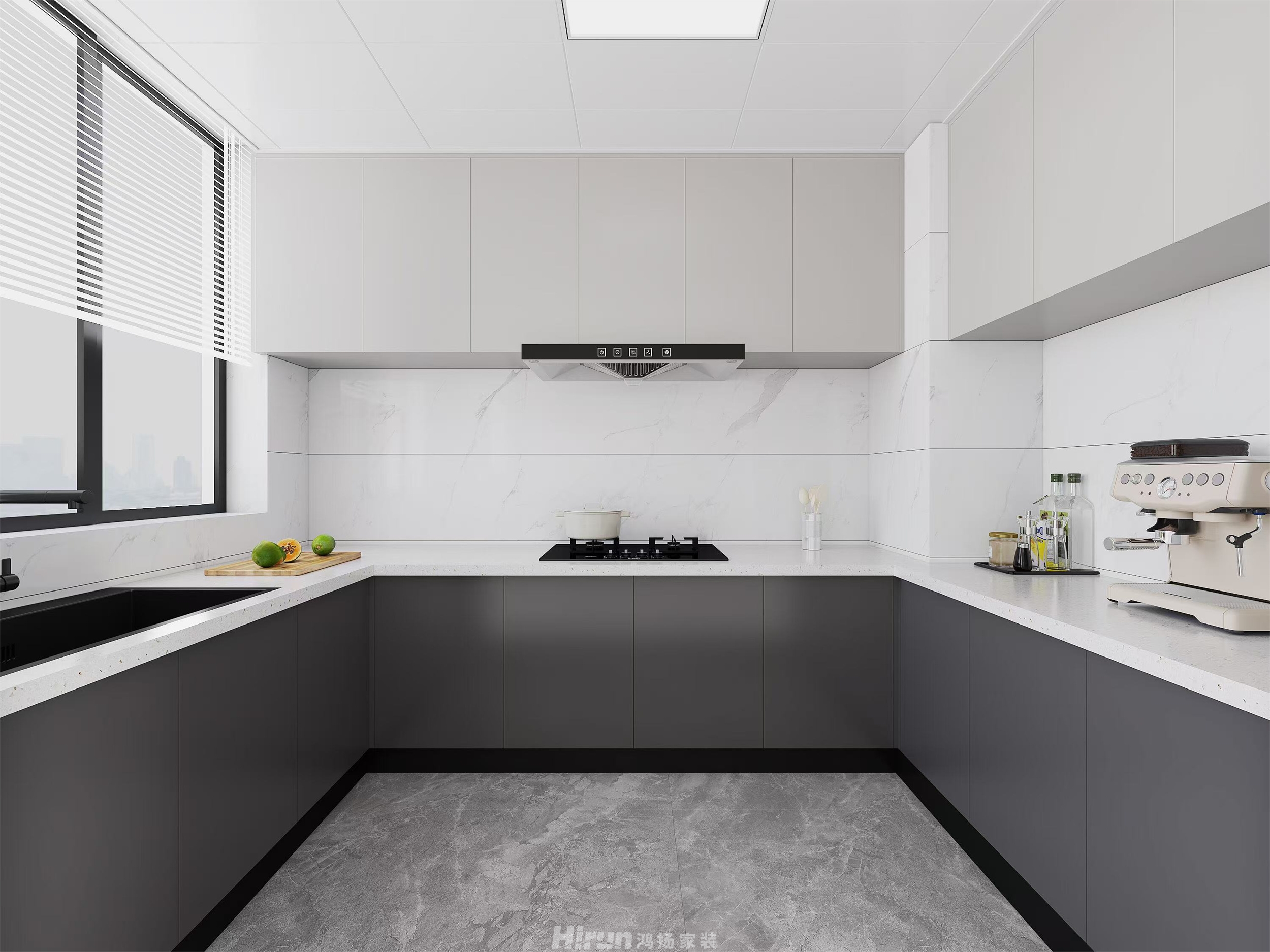 紫宸苑160㎡雅致現代五居室 裝修案例效果圖-4