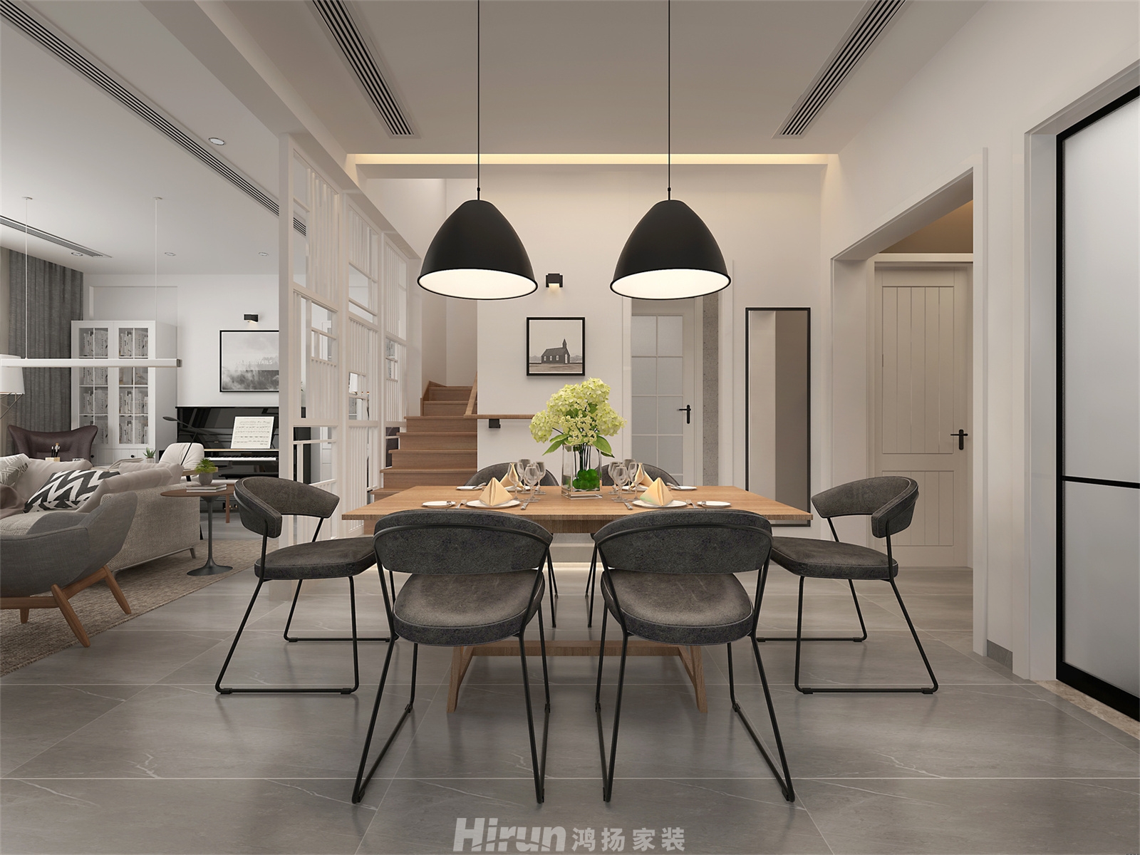 龍湖璟宸原著270㎡北歐之光別墅 裝修案例效果圖-3