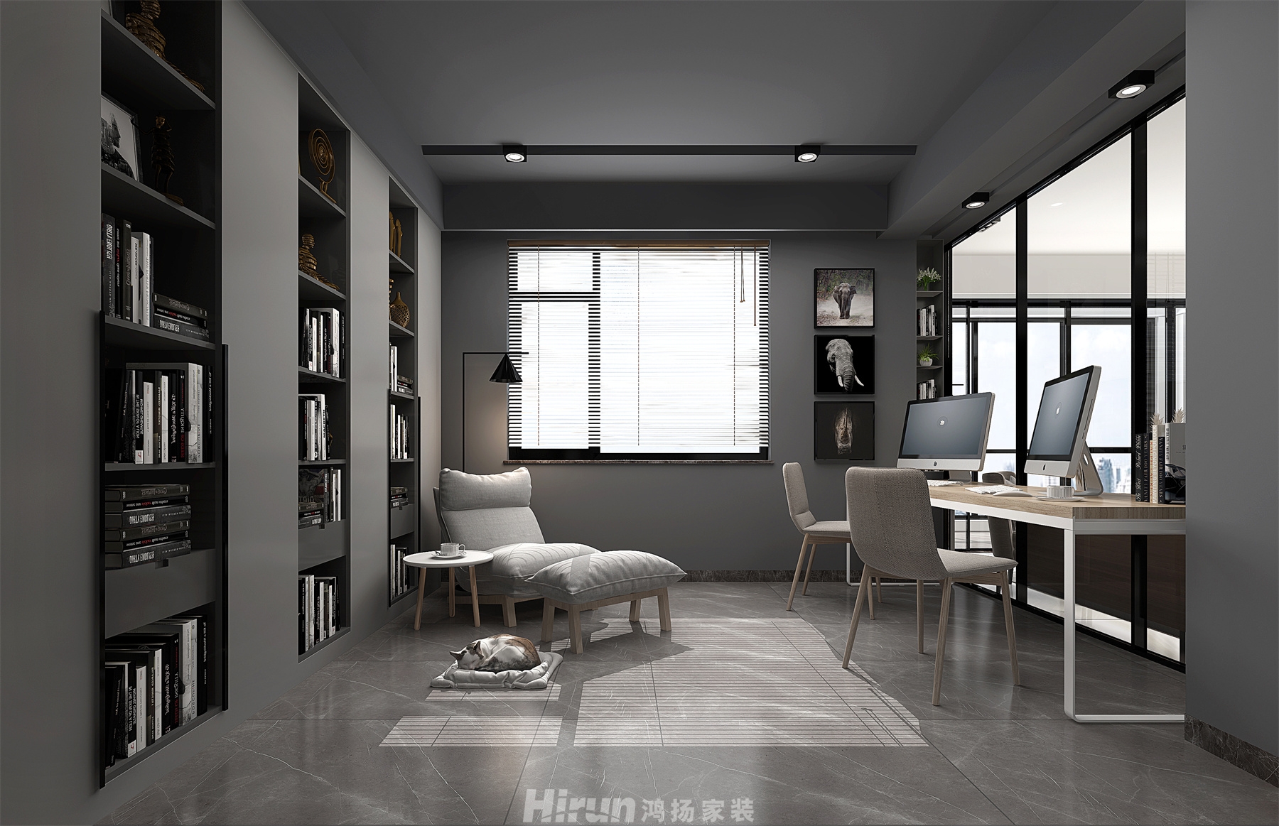 天濟山莊190㎡雅致現代五居室 裝修案例效果圖-5