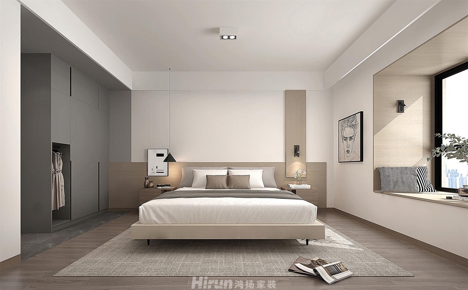 天濟山莊190㎡雅致現代五居室 裝修案例效果圖-7