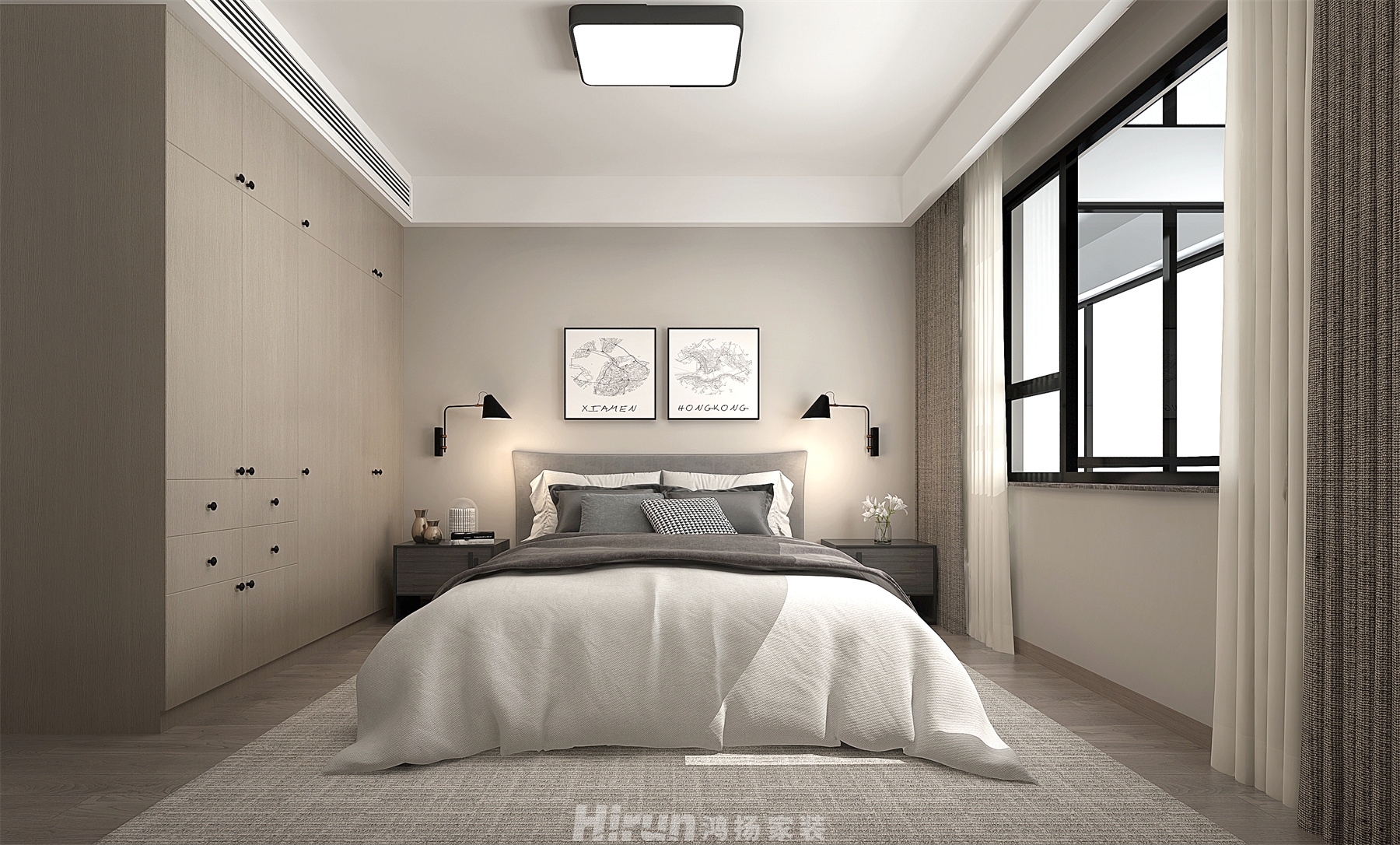 天濟山莊190㎡雅致現代五居室 裝修案例效果圖-8