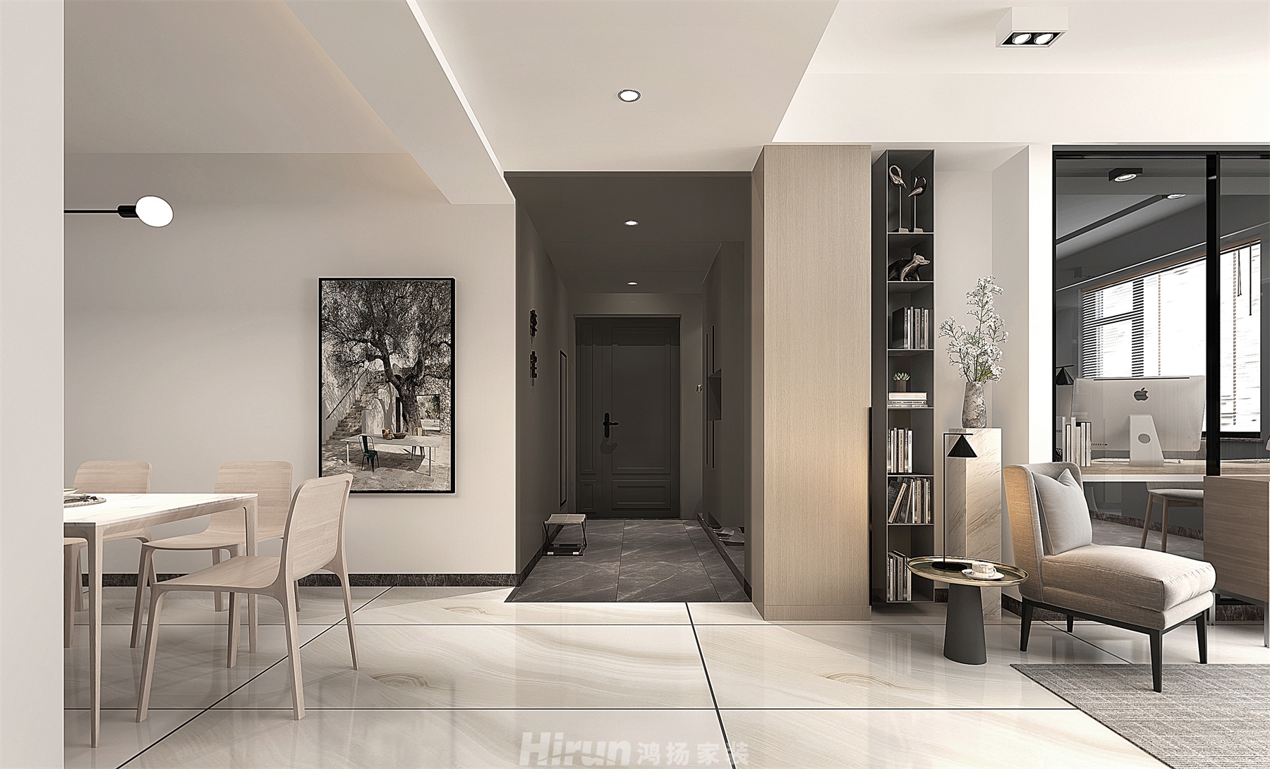 天濟山莊190㎡雅致現代五居室 裝修案例效果圖-10