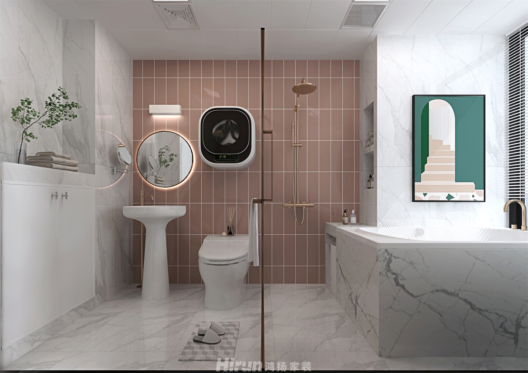 盈峰翠邸270㎡北歐之光別墅 裝修案例效果圖-5