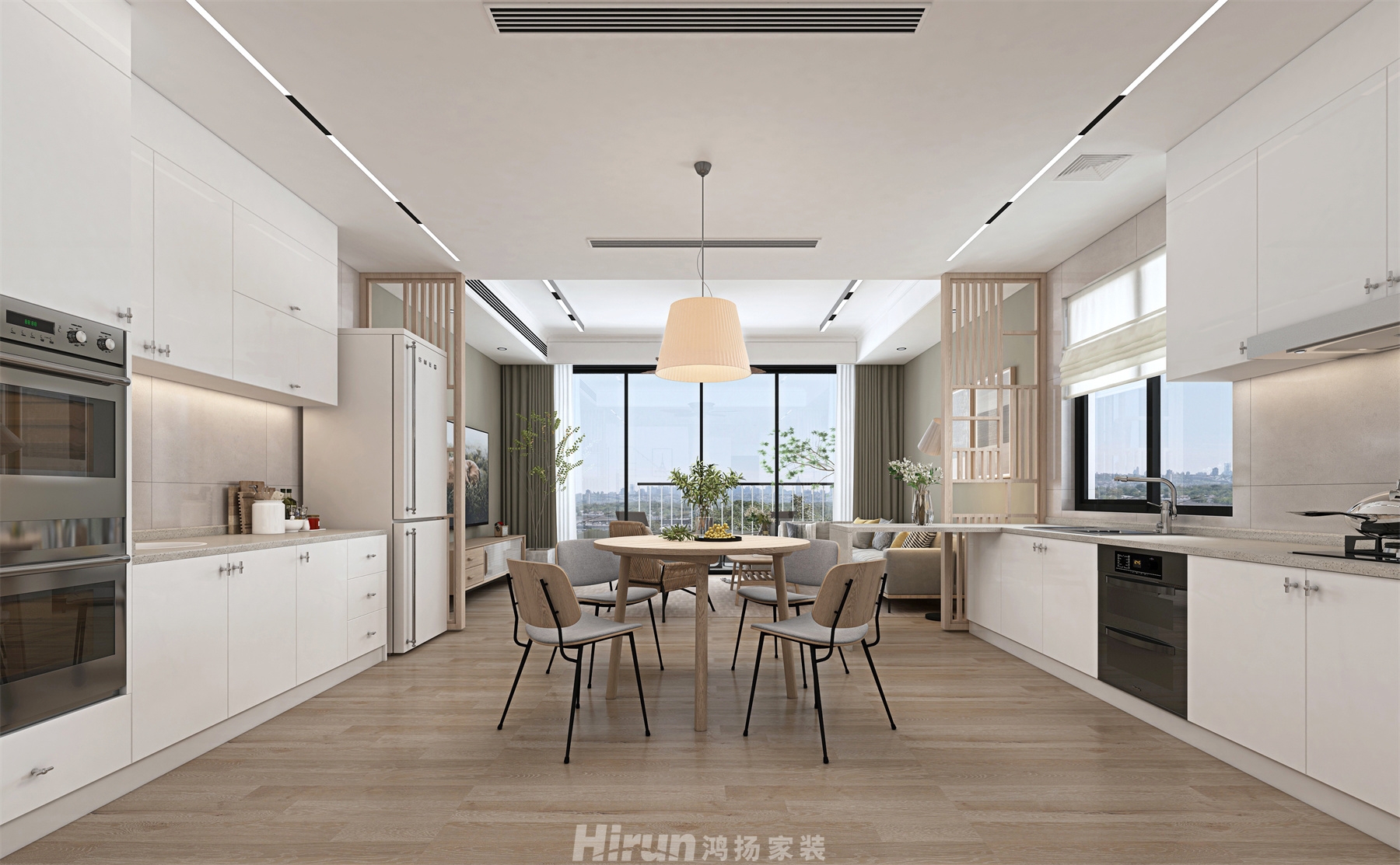 盈峰翠邸270㎡北歐之光別墅 裝修案例效果圖-2