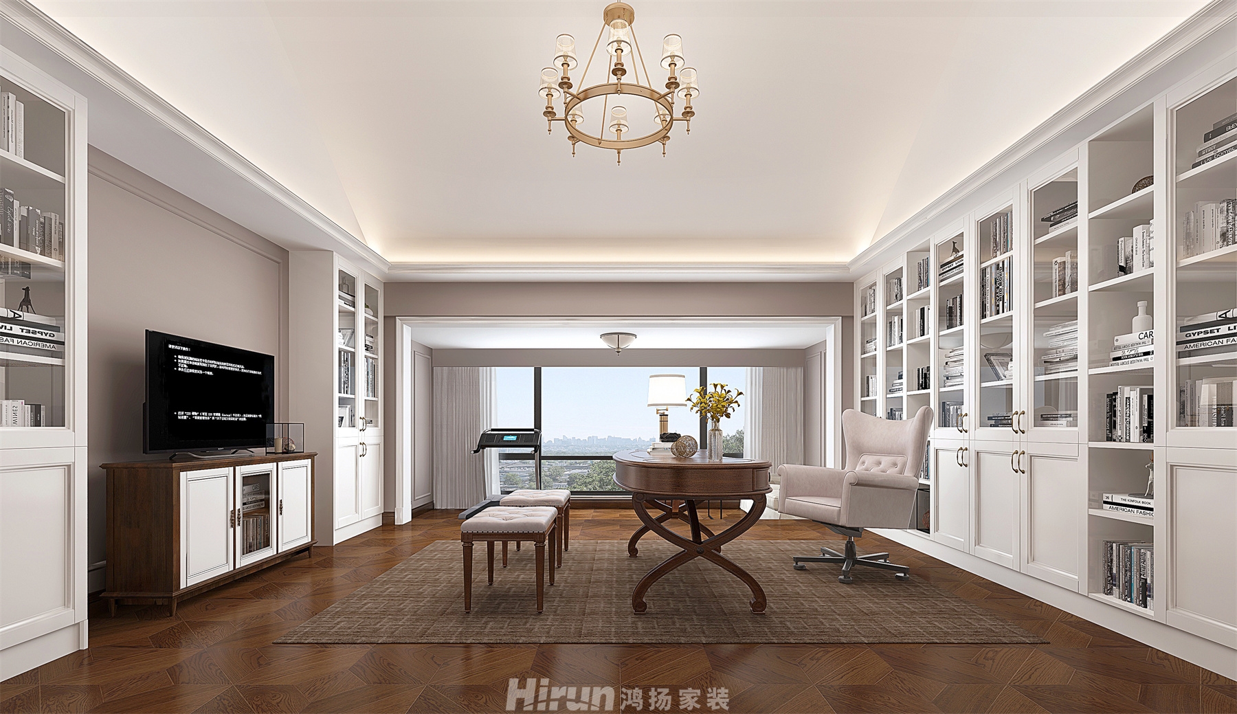 盈峰翠邸270㎡歐美香頌別墅 裝修案例效果圖-5