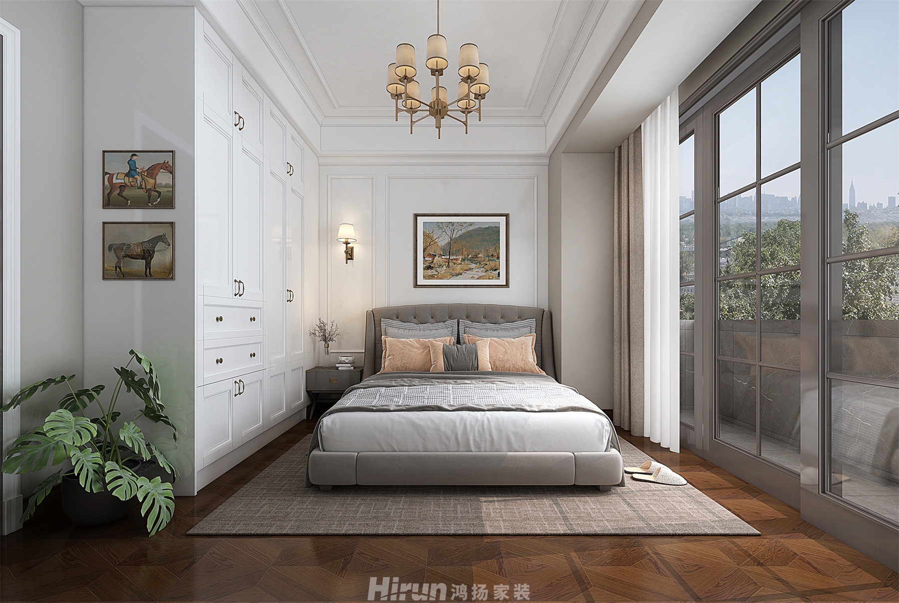 盈峰翠邸270㎡歐美香頌別墅 裝修案例效果圖-7