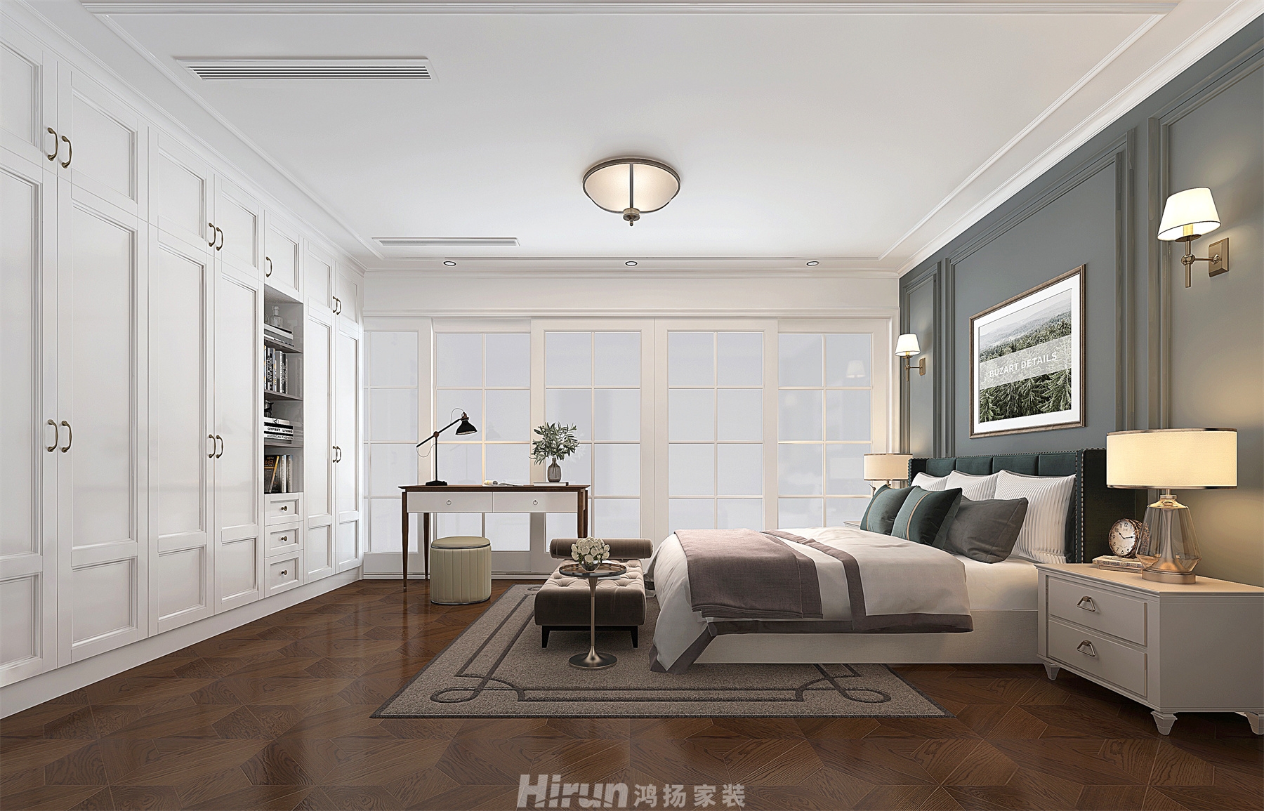 盈峰翠邸270㎡歐美香頌別墅 裝修案例效果圖-4